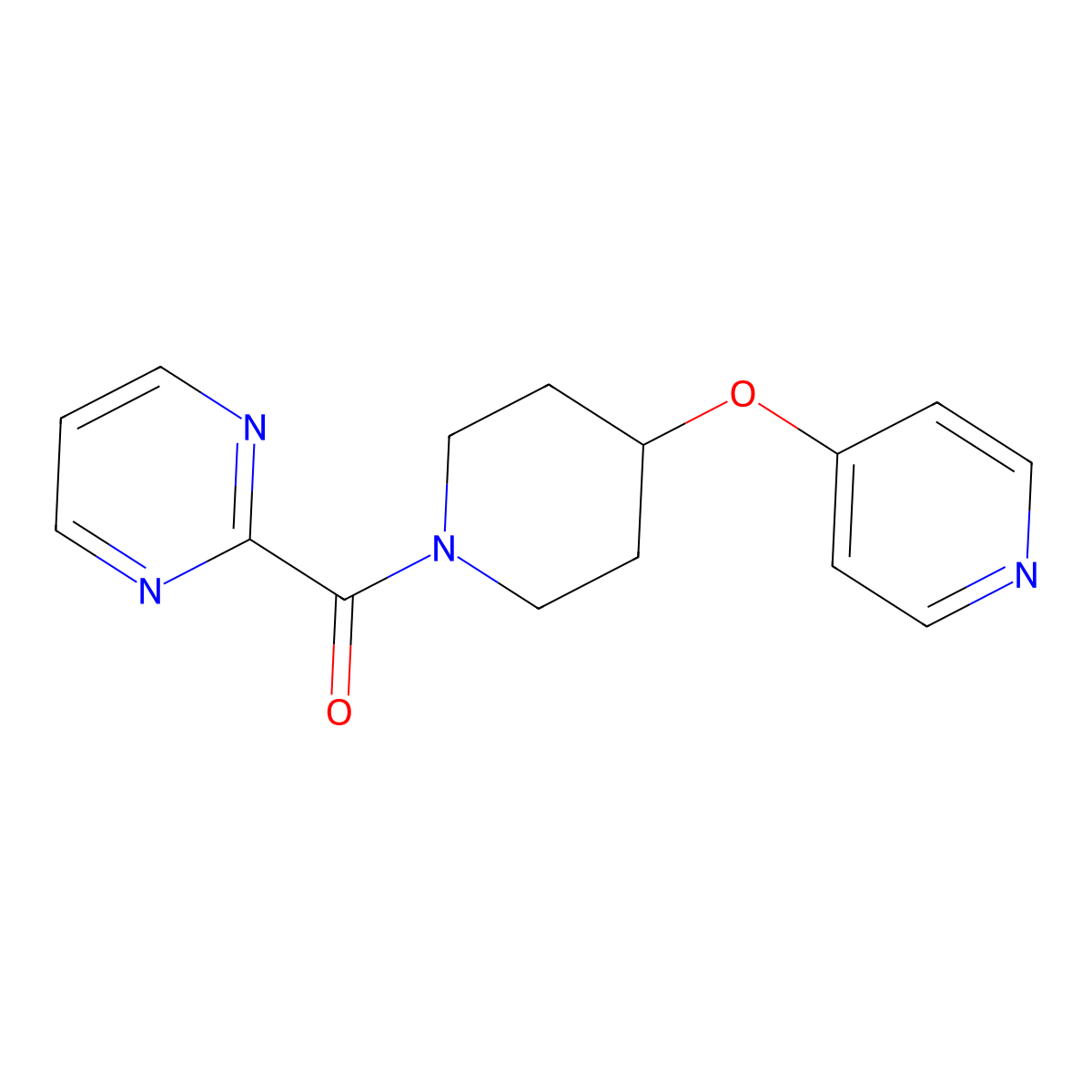 (4-(Pyridin-4-yloxy)piperidin-1-yl)(pyrimidin-2-yl)methanone molecular structure, CAS 2034315-10-9