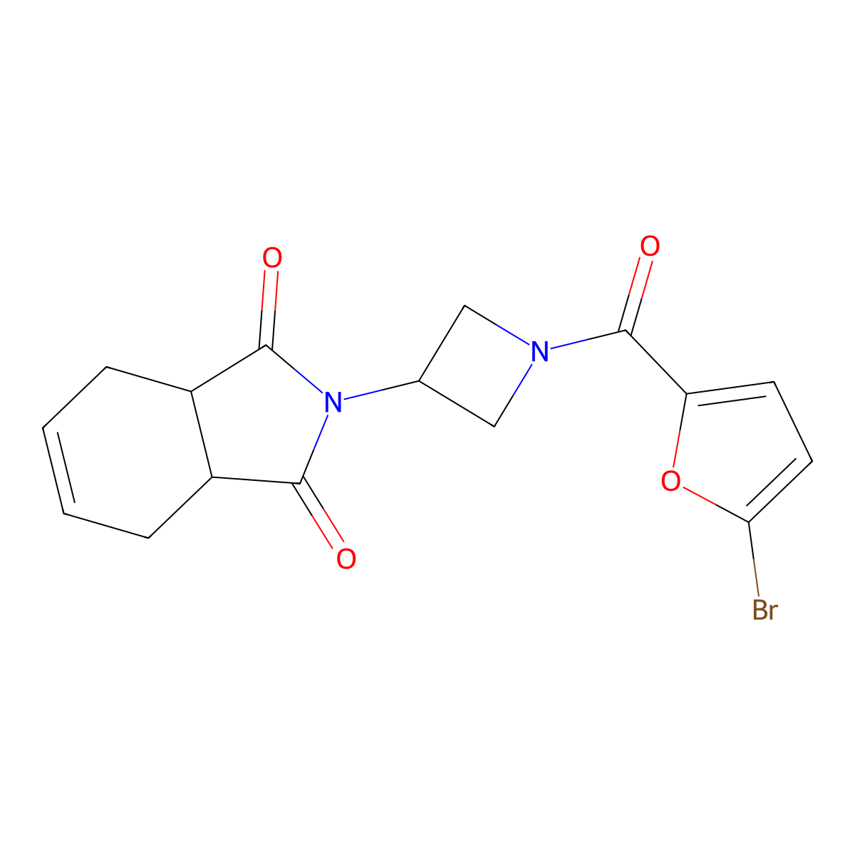 2-(1-(5-bromofuran-2-carbonyl)azetidin-3-yl)-3a,4,7,7a-tetrahydro-1H-isoindole-1,3(2H)-dione molecular structure, CAS 2034315-20-1