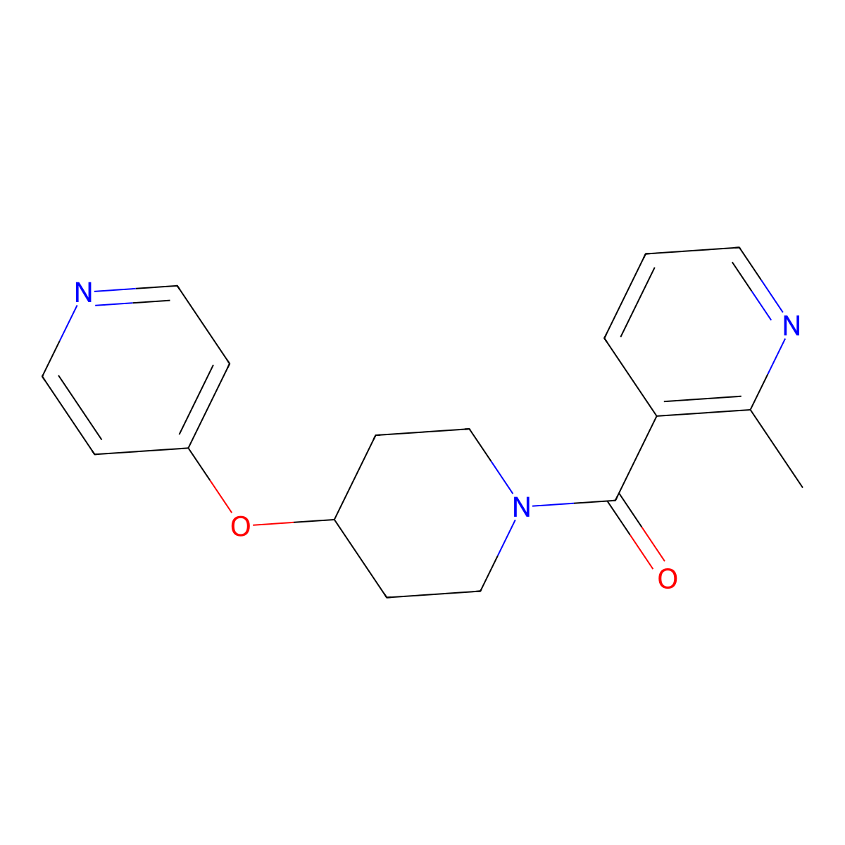 (2-Methylpyridin-3-yl)(4-(pyridin-4-yloxy)piperidin-1-yl)methanone molecular structure, CAS 2034315-23-4