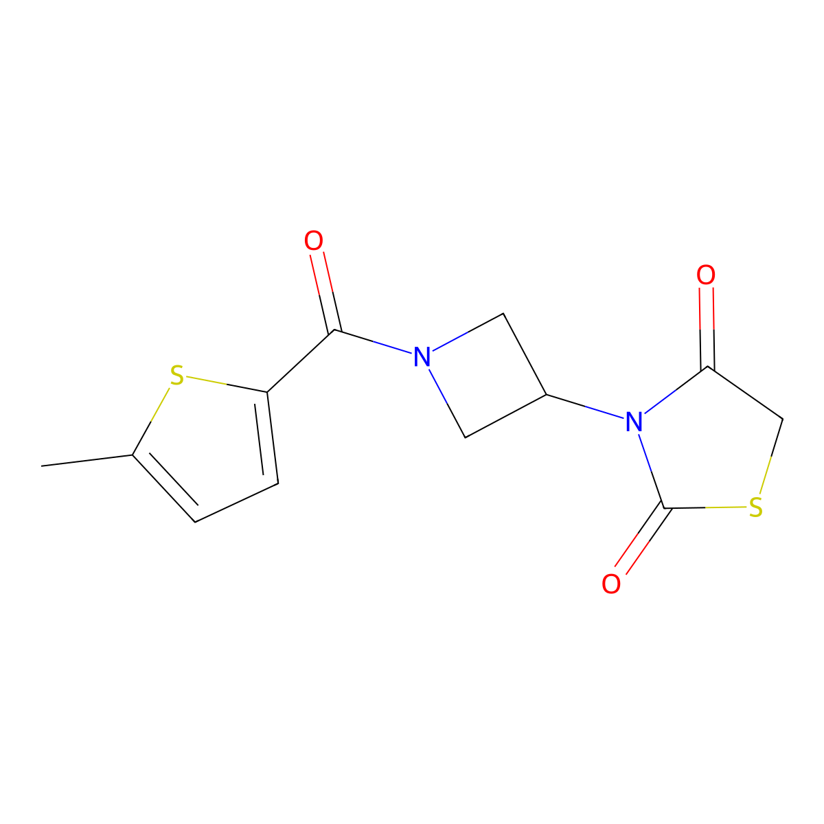 3-(1-(5-Methylthiophene-2-carbonyl)azetidin-3-yl)thiazolidine-2,4-dione molecular structure, CAS 2034315-31-4