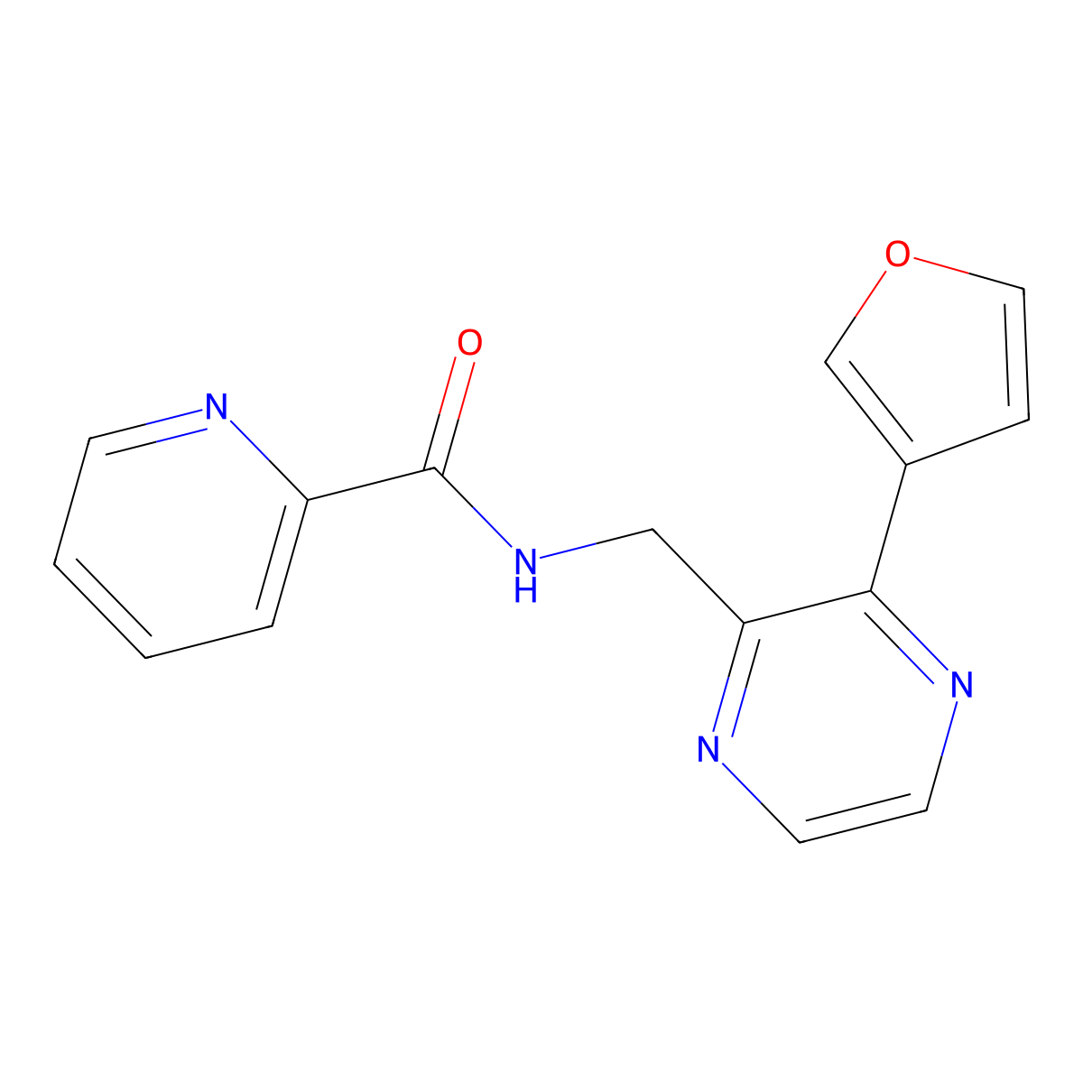 N-((3-(furan-3-yl)pyrazin-2-yl)methyl)picolinamide molecular structure, CAS 2034315-33-6