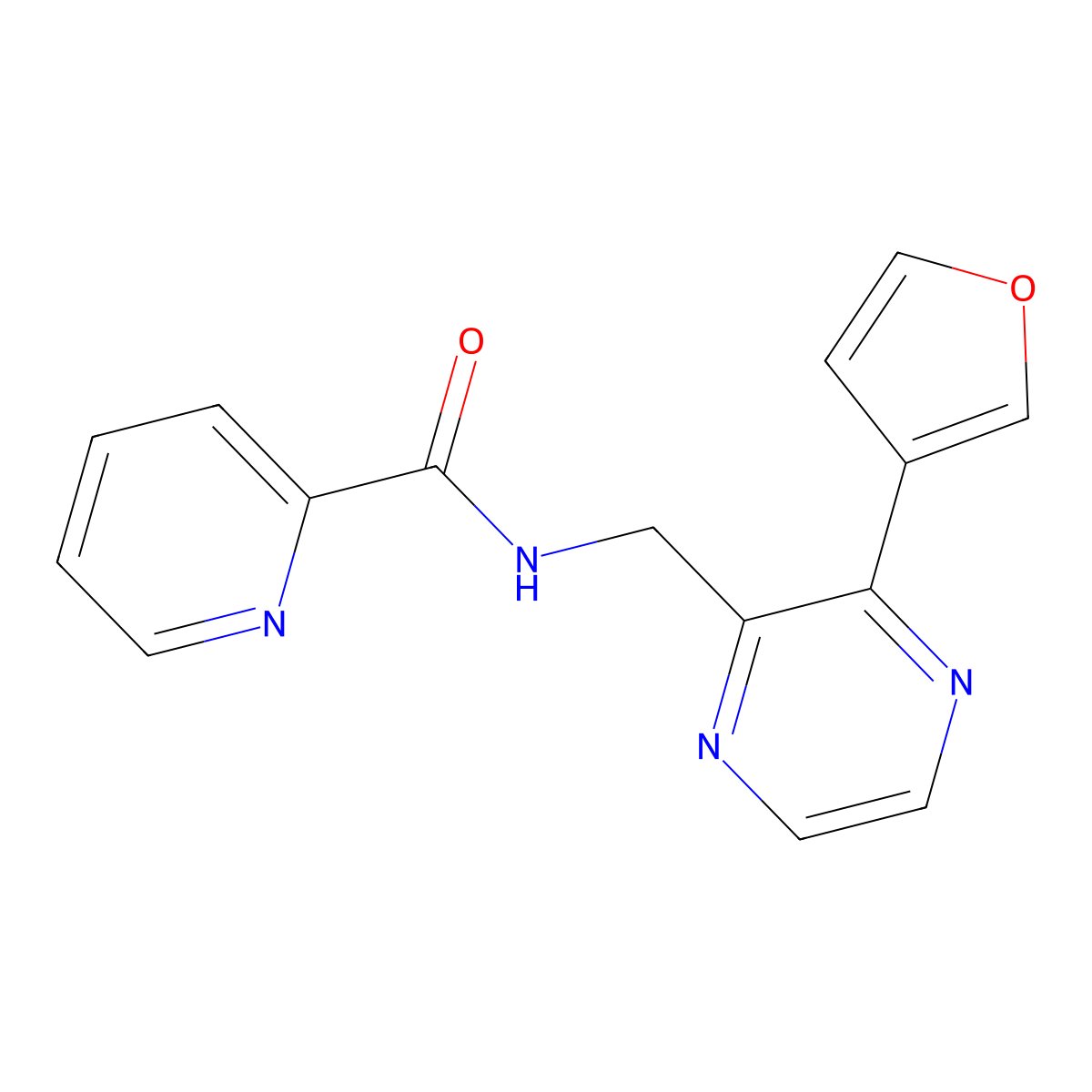 N-((3-(furan-3-yl)pyrazin-2-yl)methyl)picolinamide molecular structure, CAS 2034315-33-6