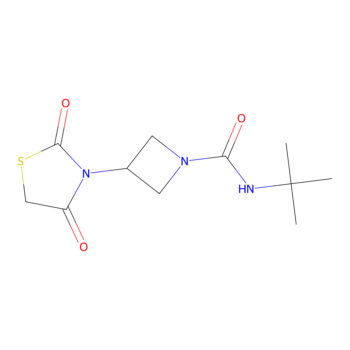 N-(tert-butyl)-3-(2,4-dioxothiazolidin-3-yl)azetidine-1-carboxamide molecular structure, CAS 2034315-37-0