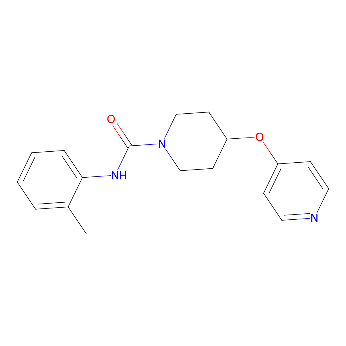 4-(pyridin-4-yloxy)-N-(o-tolyl)piperidine-1-carboxamide molecular structure, CAS 2034315-39-2