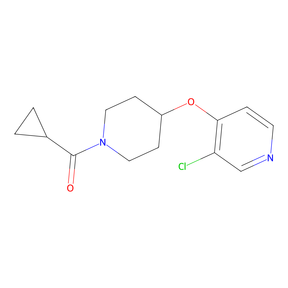 (4-((3-Chloropyridin-4-yl)oxy)piperidin-1-yl)(cyclopropyl)methanone molecular structure, CAS 2034315-59-6