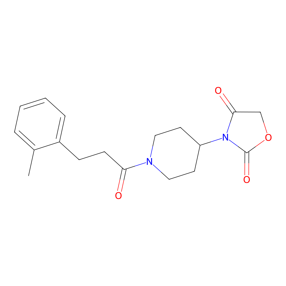 3-(1-(3-(o-Tolyl)propanoyl)piperidin-4-yl)oxazolidine-2,4-dione molecular structure, CAS 2034315-63-2