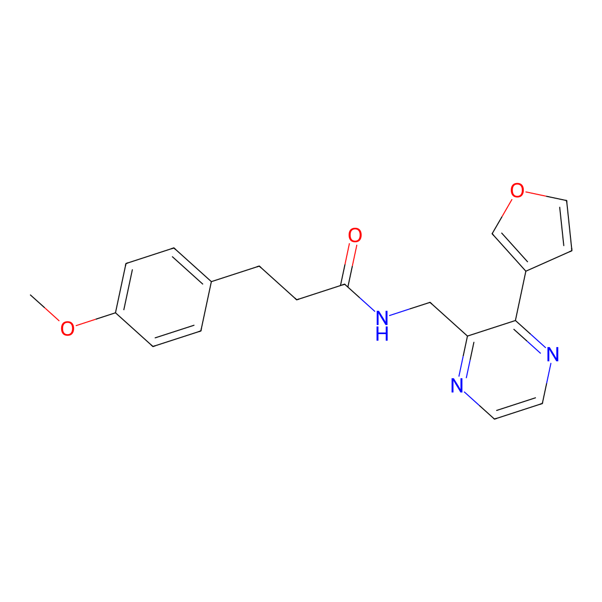 N-((3-(furan-3-yl)pyrazin-2-yl)methyl)-3-(4-methoxyphenyl)propanamide molecular structure, CAS 2034315-66-5