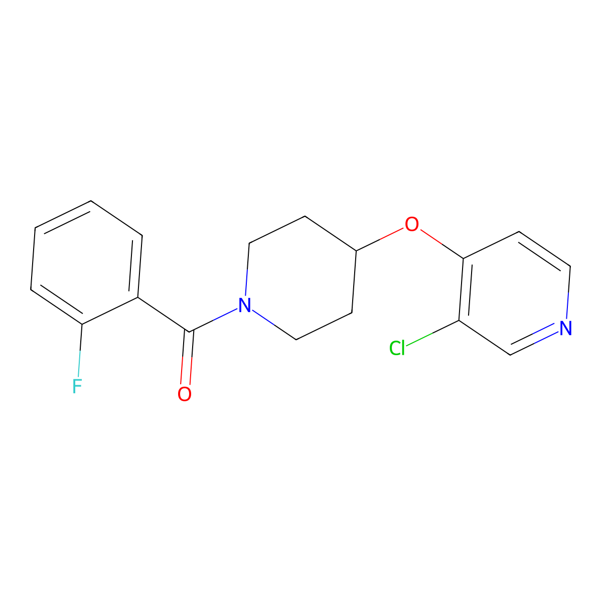 (4-((3-Chloropyridin-4-yl)oxy)piperidin-1-yl)(2-fluorophenyl)methanone molecular structure, CAS 2034315-67-6