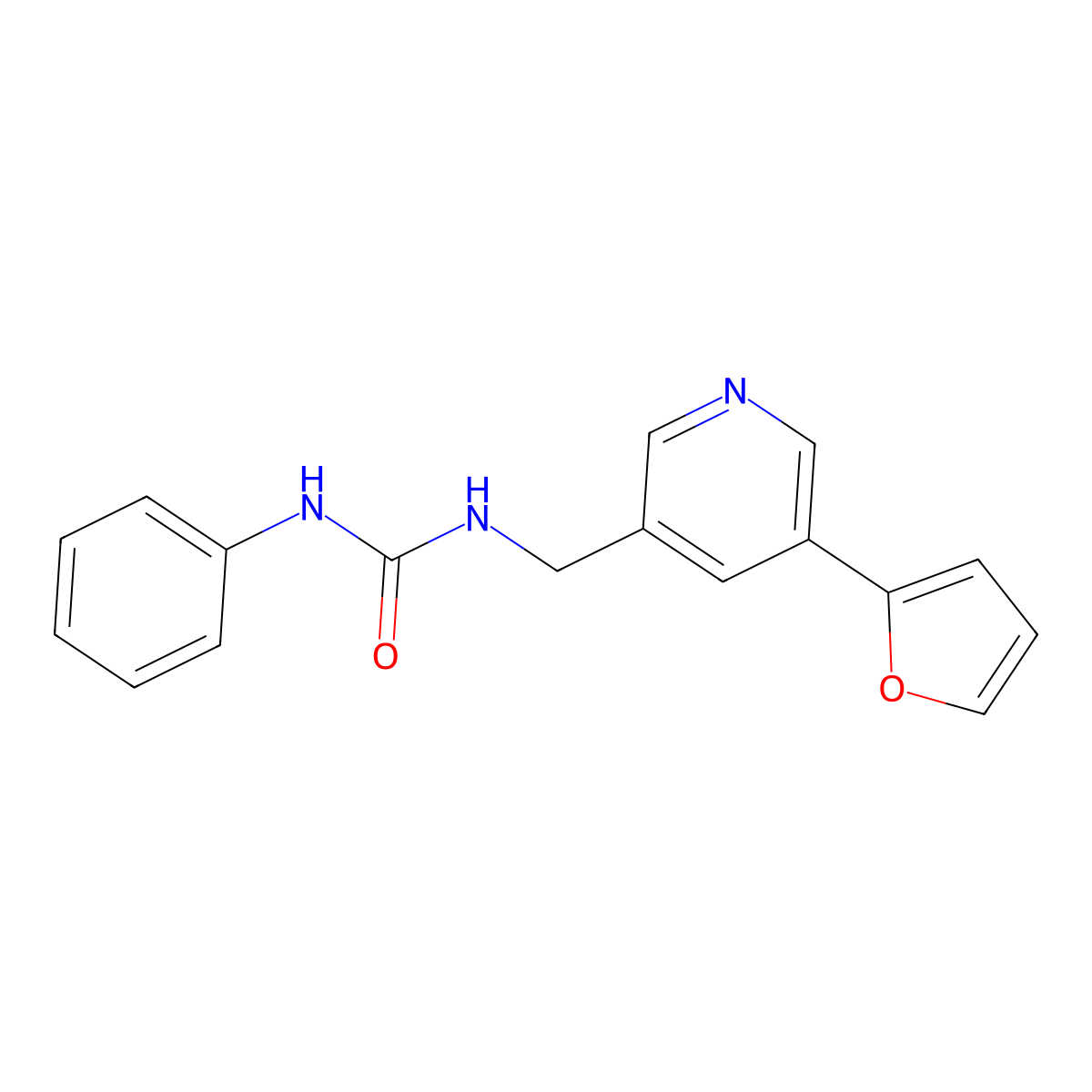 1-((5-(Furan-2-yl)pyridin-3-yl)methyl)-3-phenylurea molecular structure, CAS 2034315-70-1