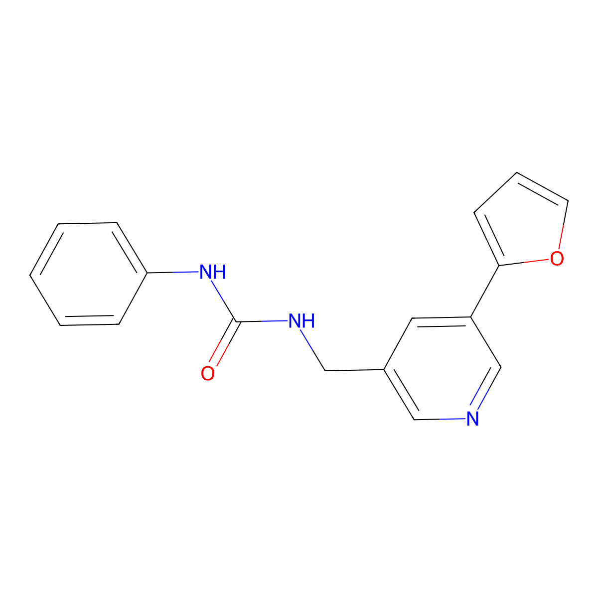 1-((5-(Furan-2-yl)pyridin-3-yl)methyl)-3-phenylurea molecular structure, CAS 2034315-70-1