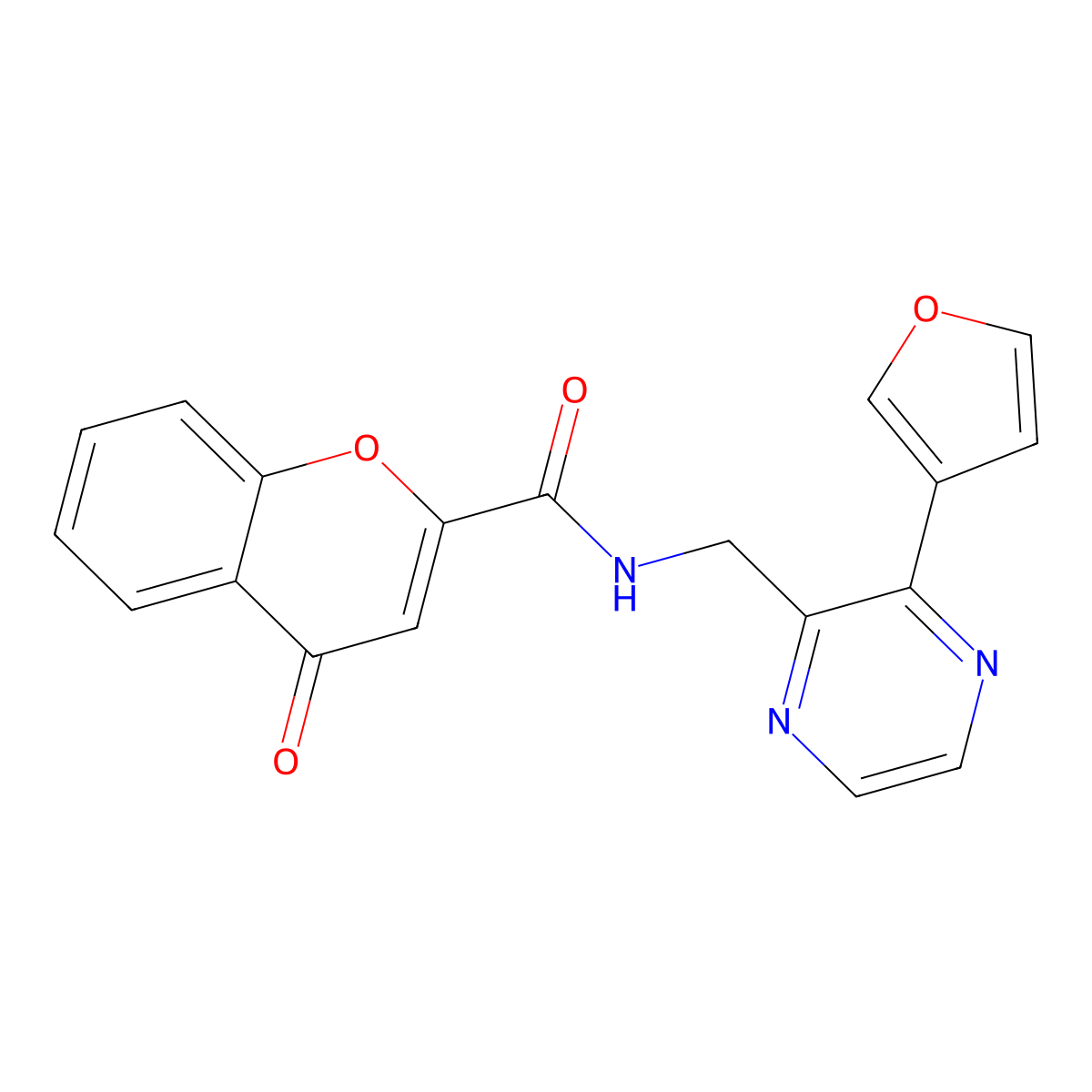 N-{[3-(furan-3-yl)pyrazin-2-yl]methyl}-4-oxo-4H-chromene-2-carboxamide molecular structure, CAS 2034315-82-5