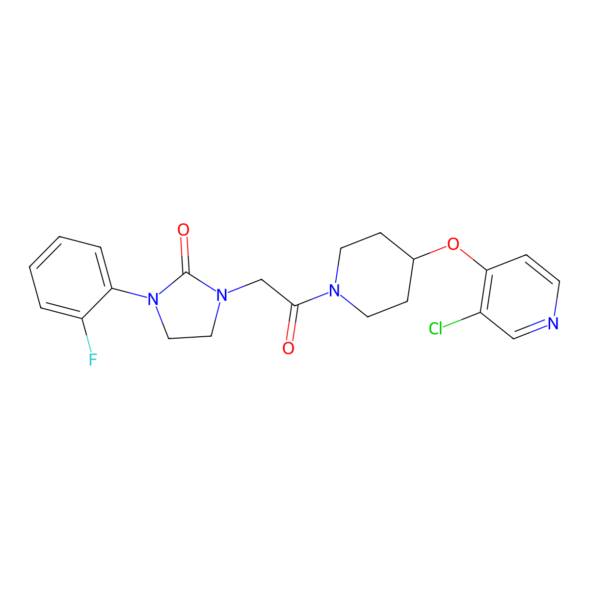 1-(2-(4-((3-Chloropyridin-4-yl)oxy)piperidin-1-yl)-2-oxoethyl)-3-(2-fluorophenyl)imidazolidin-2-one molecular structure, CAS 2034316-03-3
