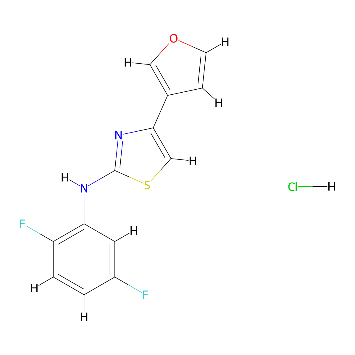 N-(2,5-difluorophenyl)-4-(furan-3-yl)thiazol-2-amine hydrochloride molecular structure, CAS 2034316-06-6