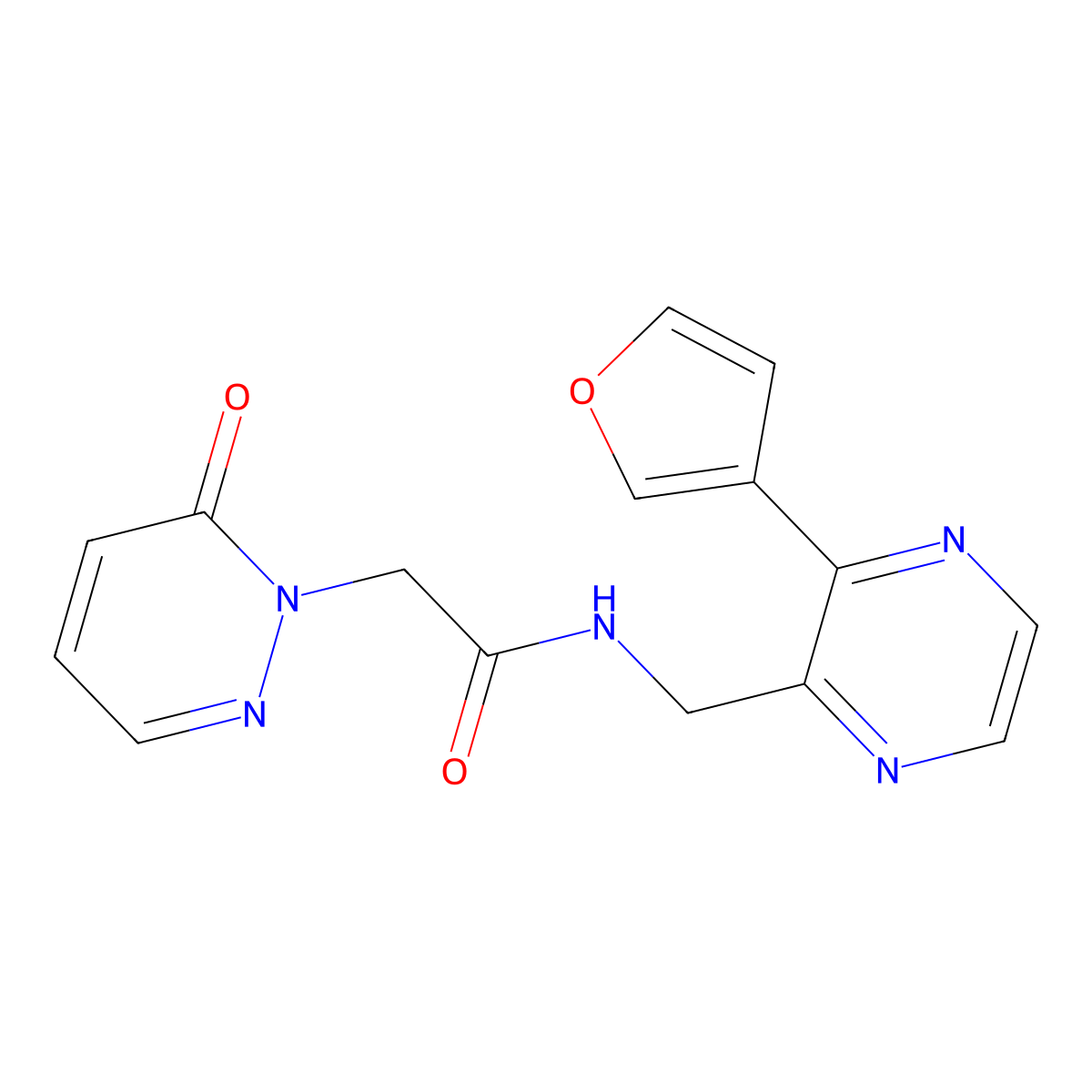 N-((3-(furan-3-yl)pyrazin-2-yl)methyl)-2-(6-oxopyridazin-1(6H)-yl)acetamide molecular structure, CAS 2034316-18-0