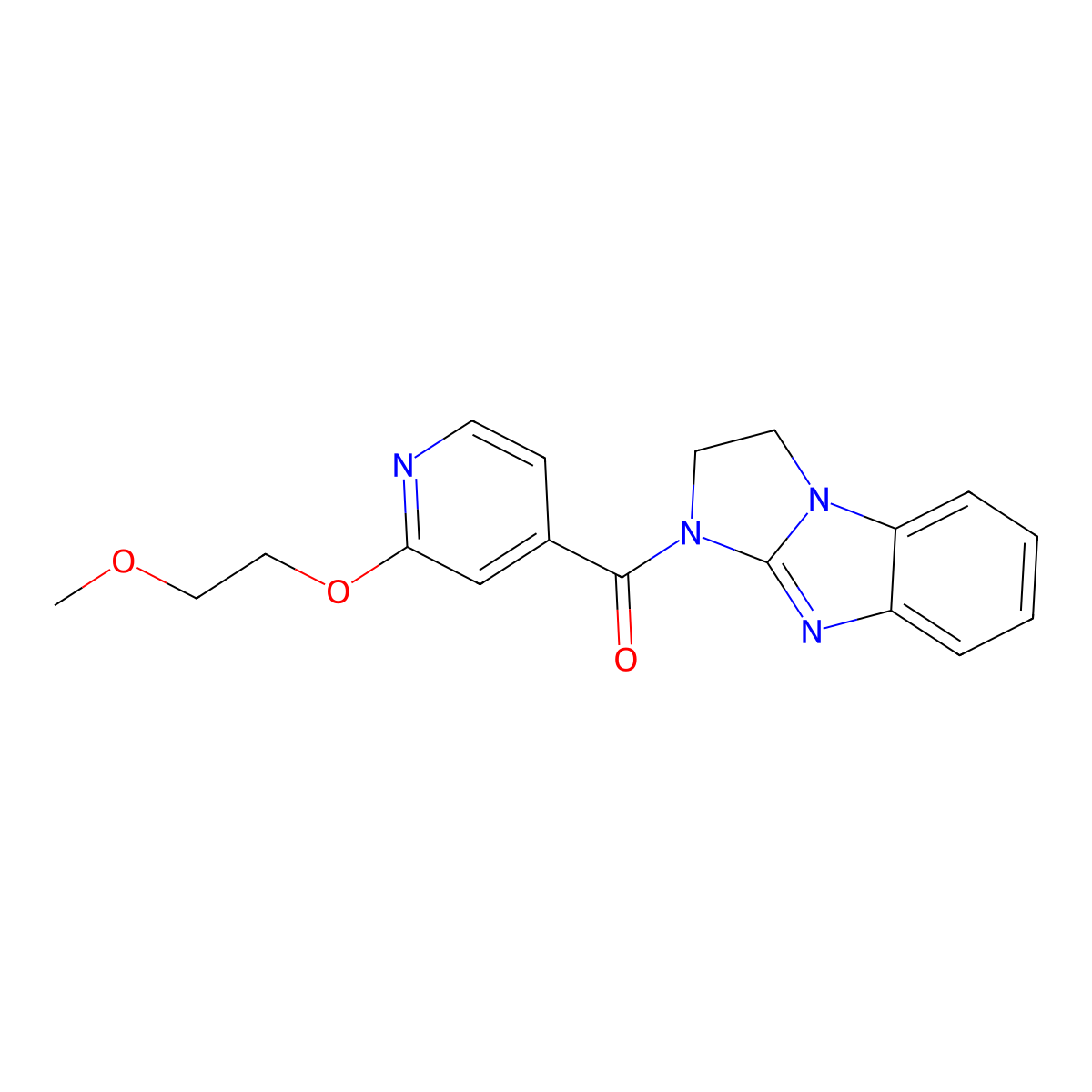 (2,3-dihydro-1H-benzo[d]imidazo[1,2-a]imidazol-1-yl)(2-(2-methoxyethoxy)pyridin-4-yl)methanone molecular structure, CAS 2034316-25-9