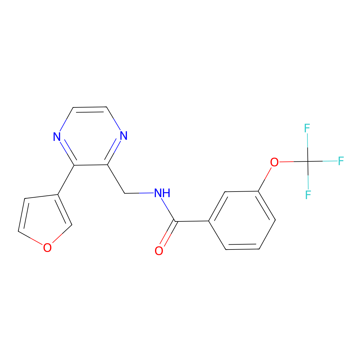 N-((3-(furan-3-yl)pyrazin-2-yl)methyl)-3-(trifluoromethoxy)benzamide molecular structure, CAS 2034316-29-3