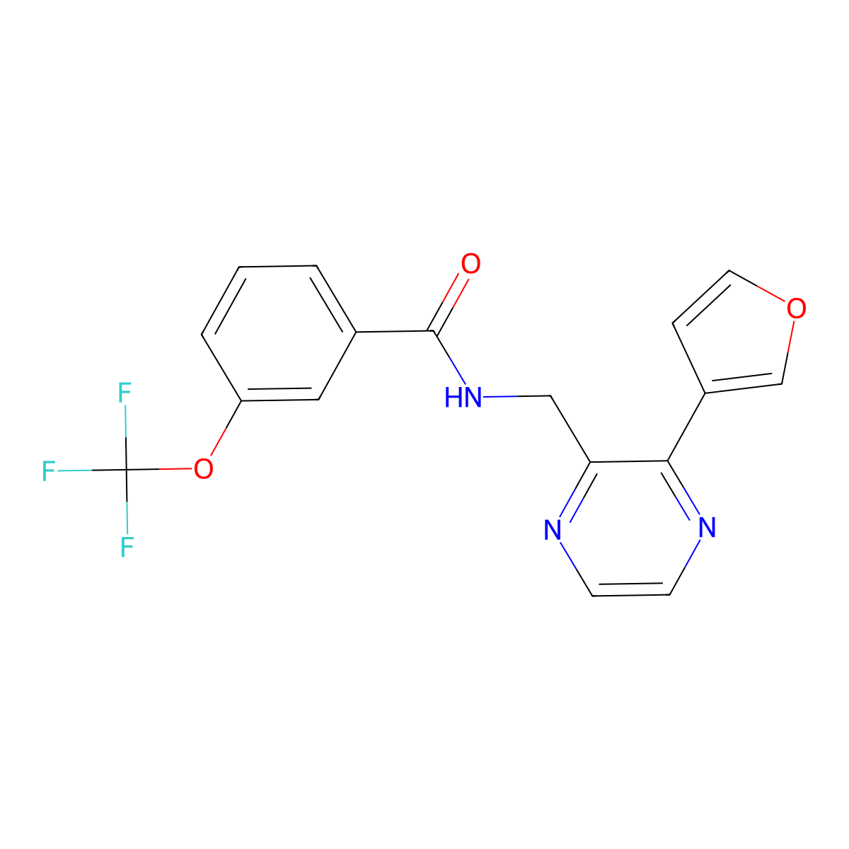 N-((3-(furan-3-yl)pyrazin-2-yl)methyl)-3-(trifluoromethoxy)benzamide molecular structure, CAS 2034316-29-3