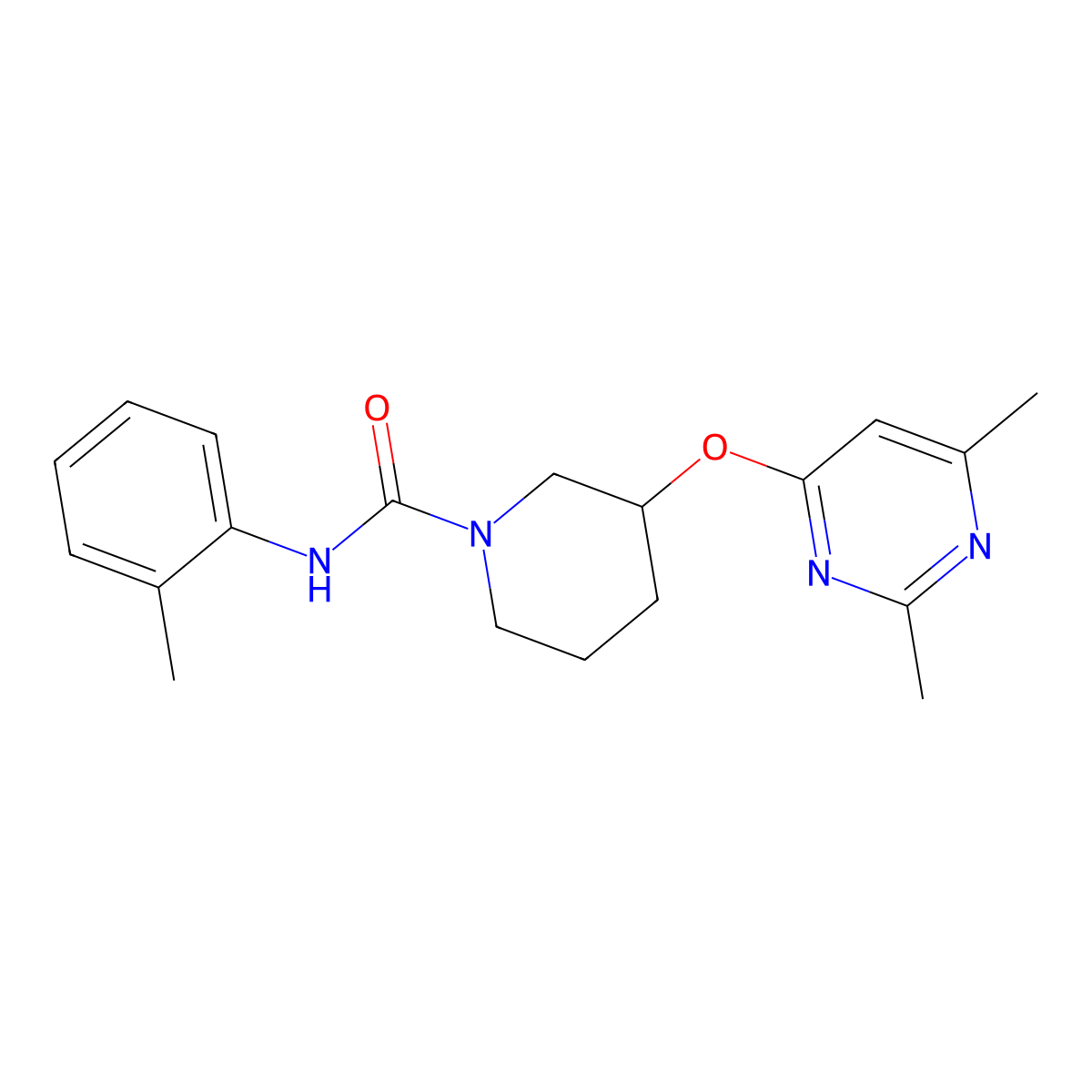 3-((2,6-dimethylpyrimidin-4-yl)oxy)-N-(o-tolyl)piperidine-1-carboxamide molecular structure, CAS 2034316-32-8