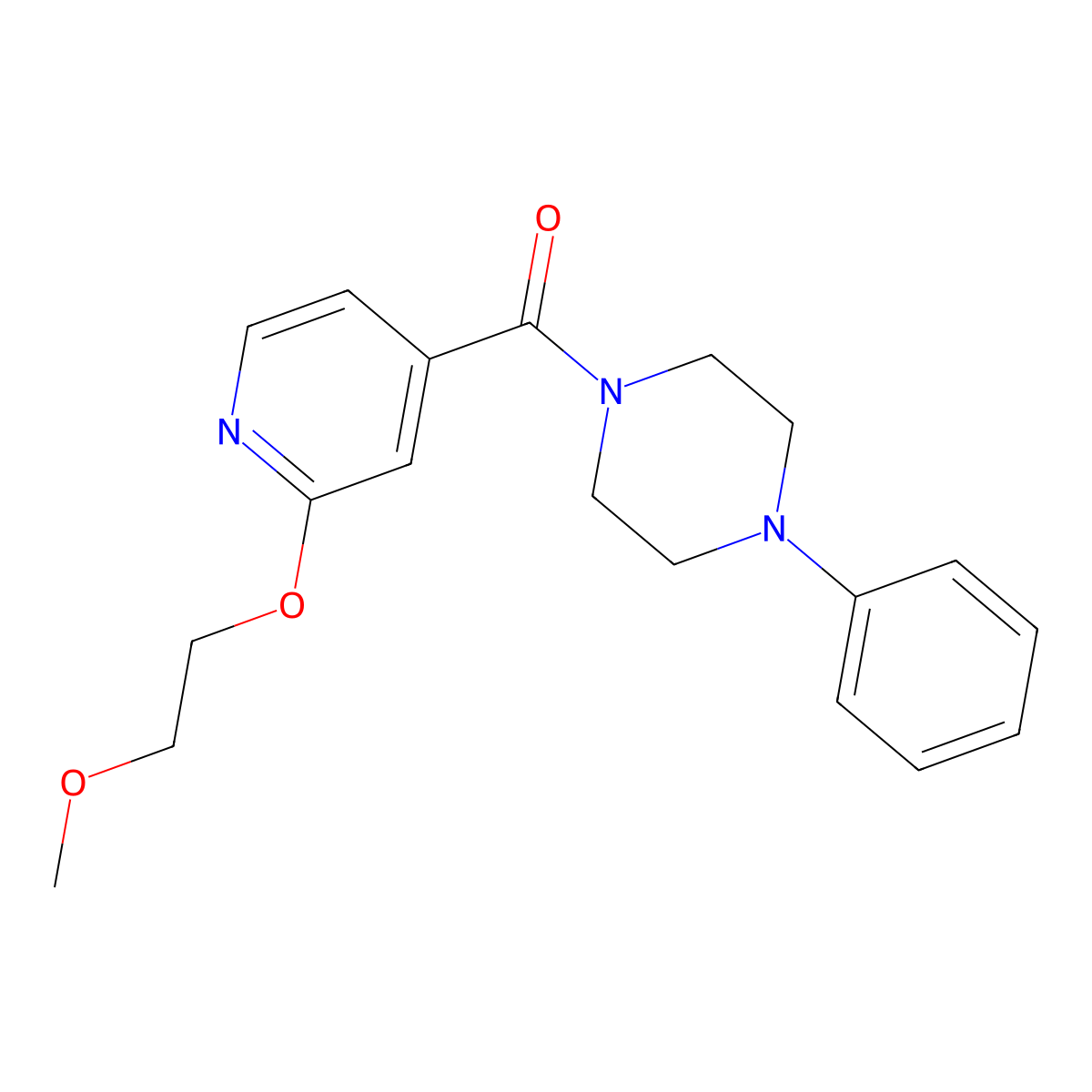 (2-(2-Methoxyethoxy)pyridin-4-yl)(4-phenylpiperazin-1-yl)methanone molecular structure, CAS 2034316-33-9