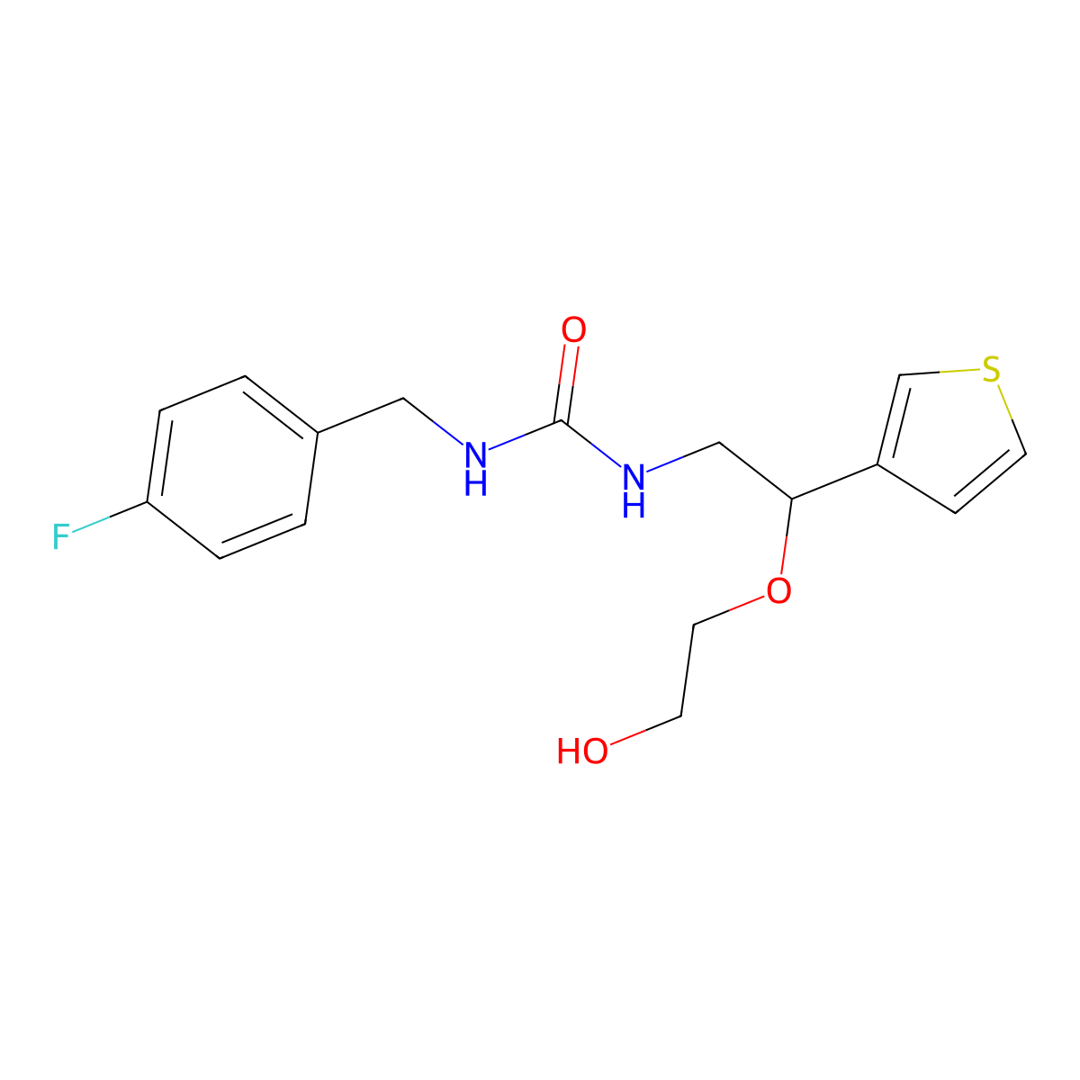 1-(4-Fluorobenzyl)-3-(2-(2-hydroxyethoxy)-2-(thiophen-3-yl)ethyl)urea molecular structure, CAS 2034316-44-2