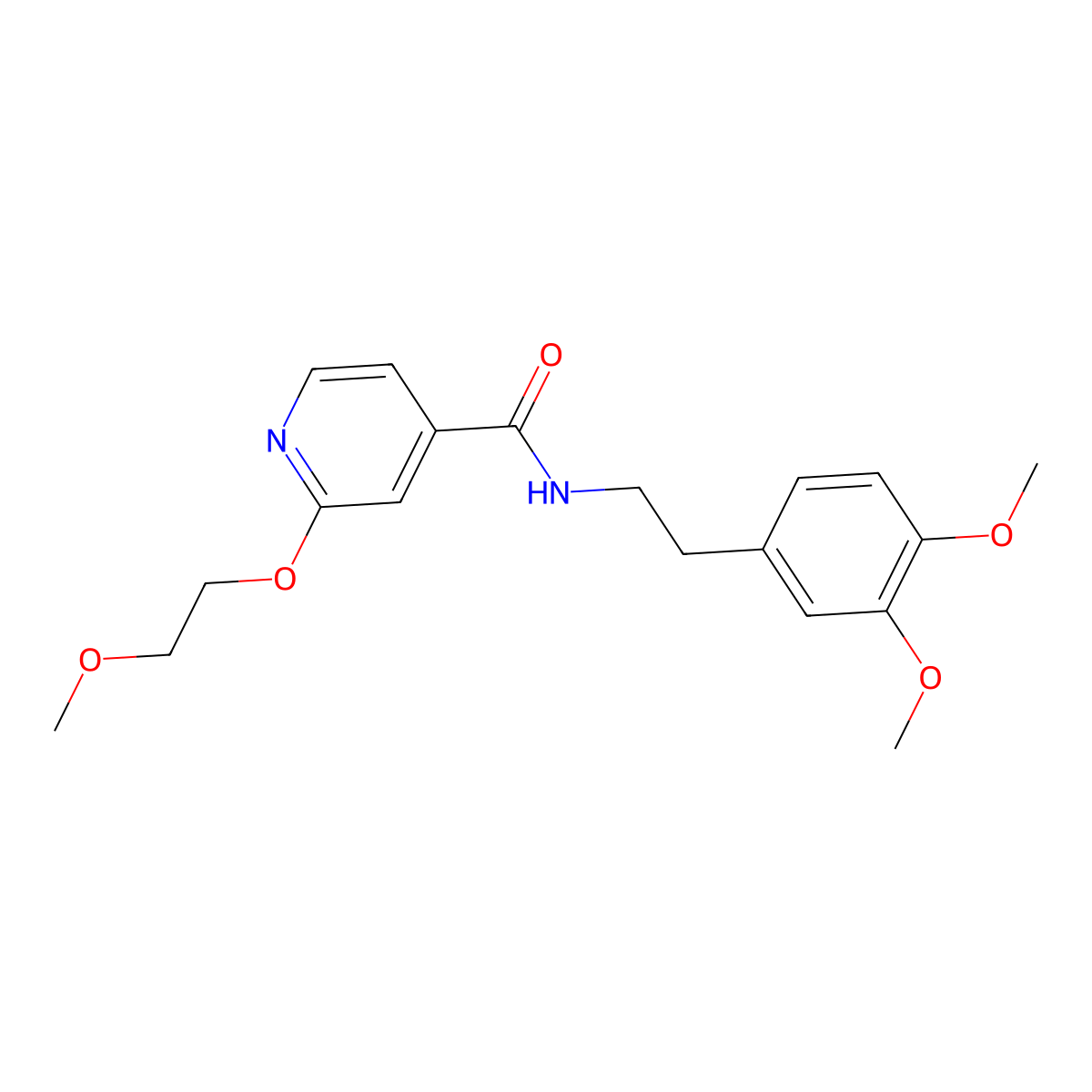 N-(3,4-dimethoxyphenethyl)-2-(2-methoxyethoxy)isonicotinamide molecular structure, CAS 2034316-56-6