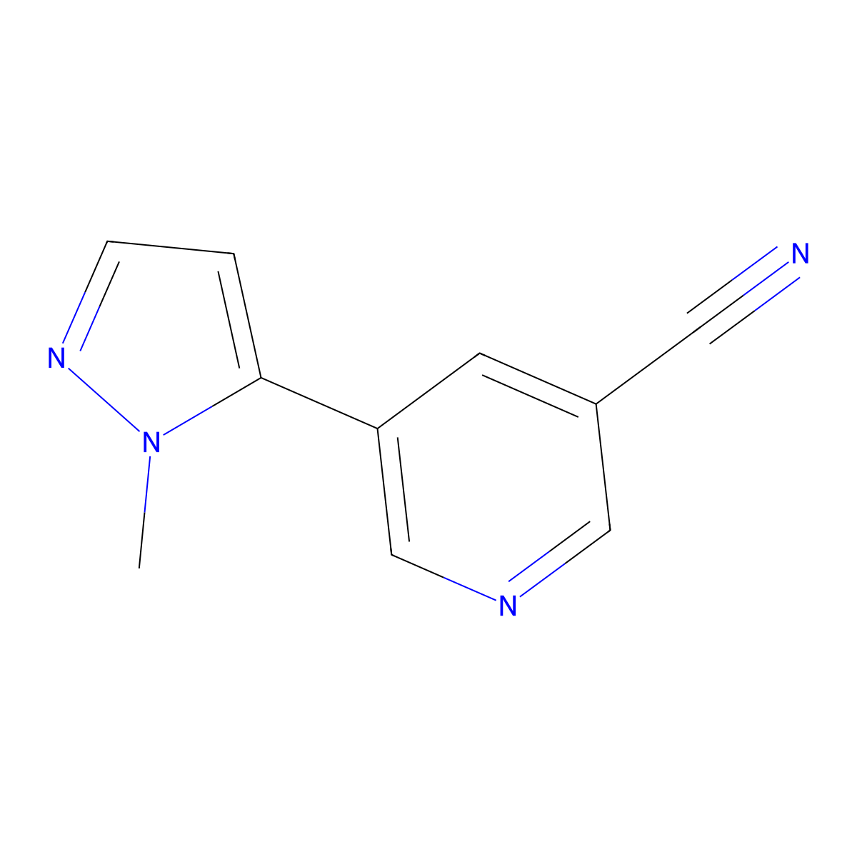5-(1-methyl-1H-pyrazol-5-yl)nicotinonitrile molecular structure, CAS 2034316-59-9