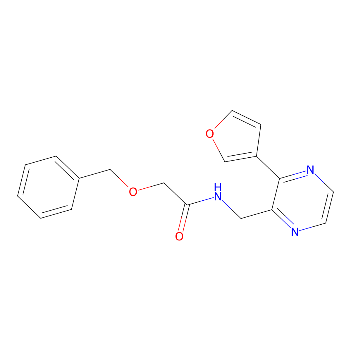 2-(benzyloxy)-N-{[3-(furan-3-yl)pyrazin-2-yl]methyl}acetamide molecular structure, CAS 2034316-60-2