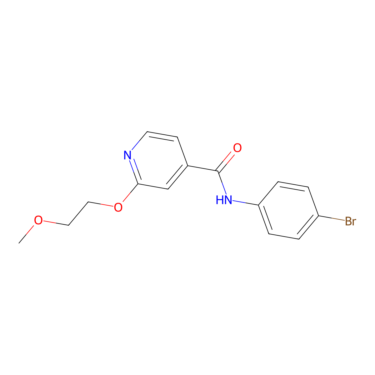 N-(4-bromophenyl)-2-(2-methoxyethoxy)isonicotinamide molecular structure, CAS 2034316-63-5