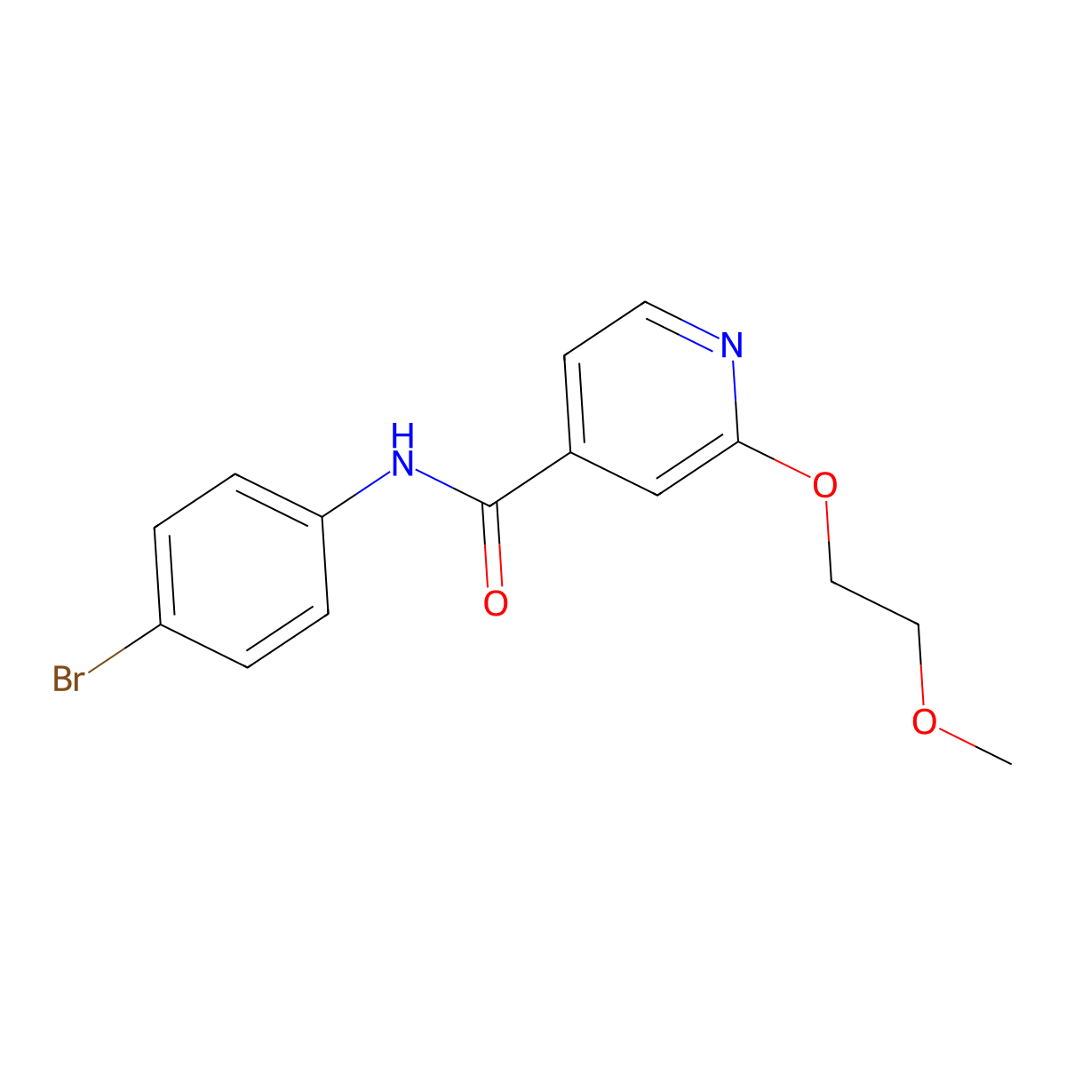 N-(4-bromophenyl)-2-(2-methoxyethoxy)isonicotinamide molecular structure, CAS 2034316-63-5