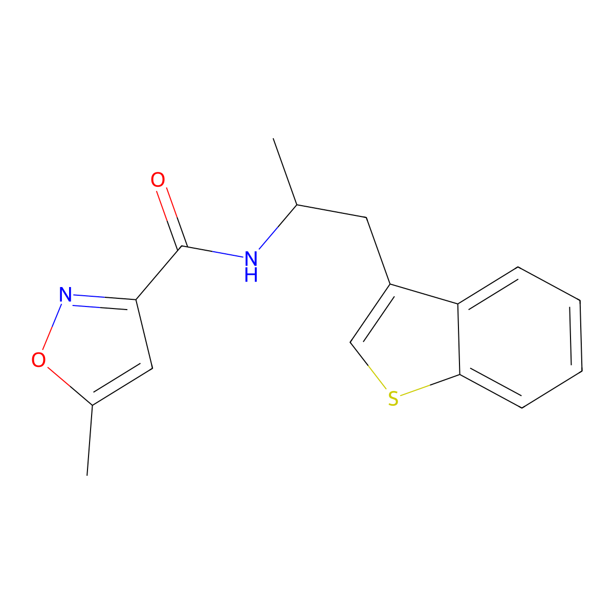 N-(1-(benzo[b]thiophen-3-yl)propan-2-yl)-5-methylisoxazole-3-carboxamide molecular structure, CAS 2034316-67-9