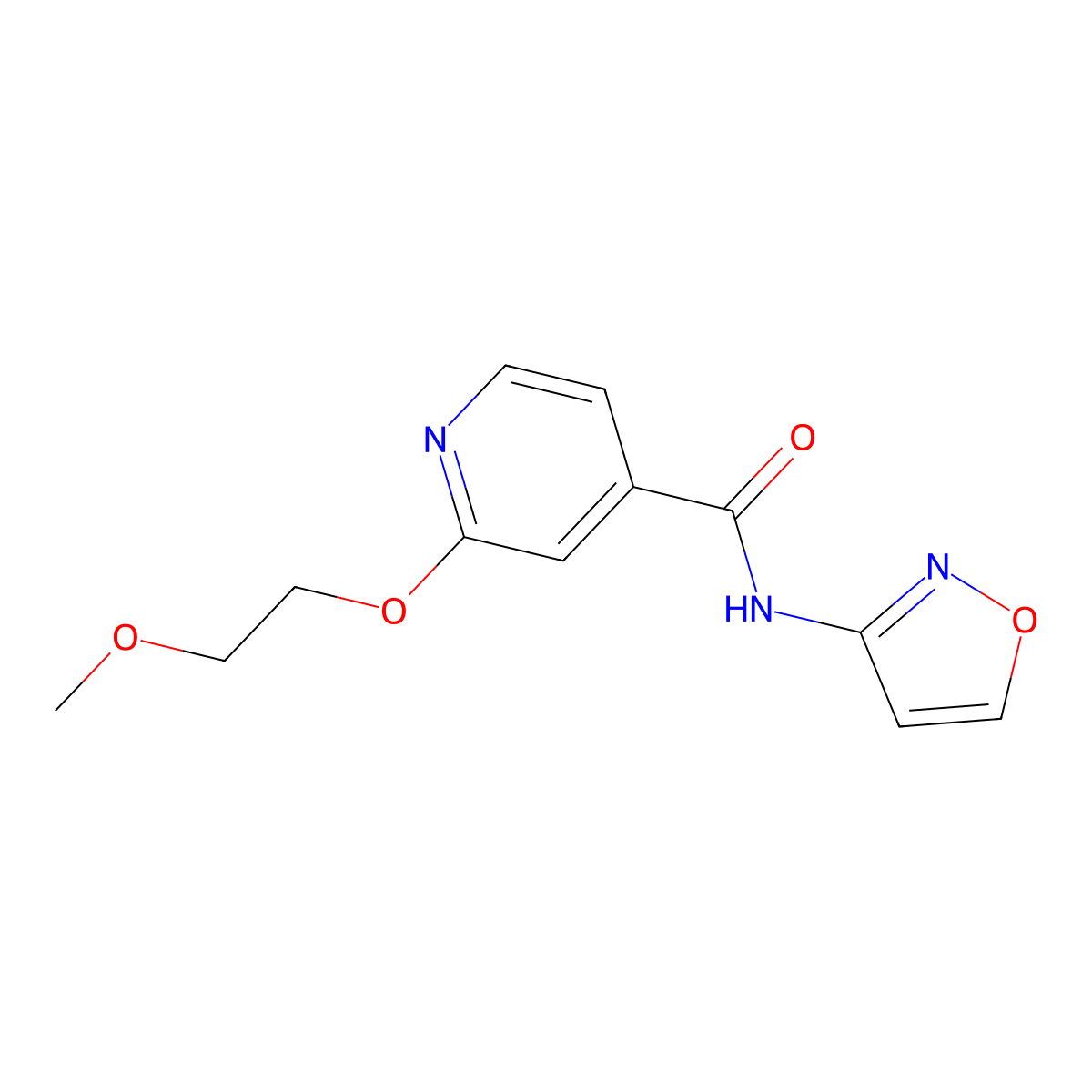 N-(isoxazol-3-yl)-2-(2-methoxyethoxy)isonicotinamide molecular structure, CAS 2034316-86-2