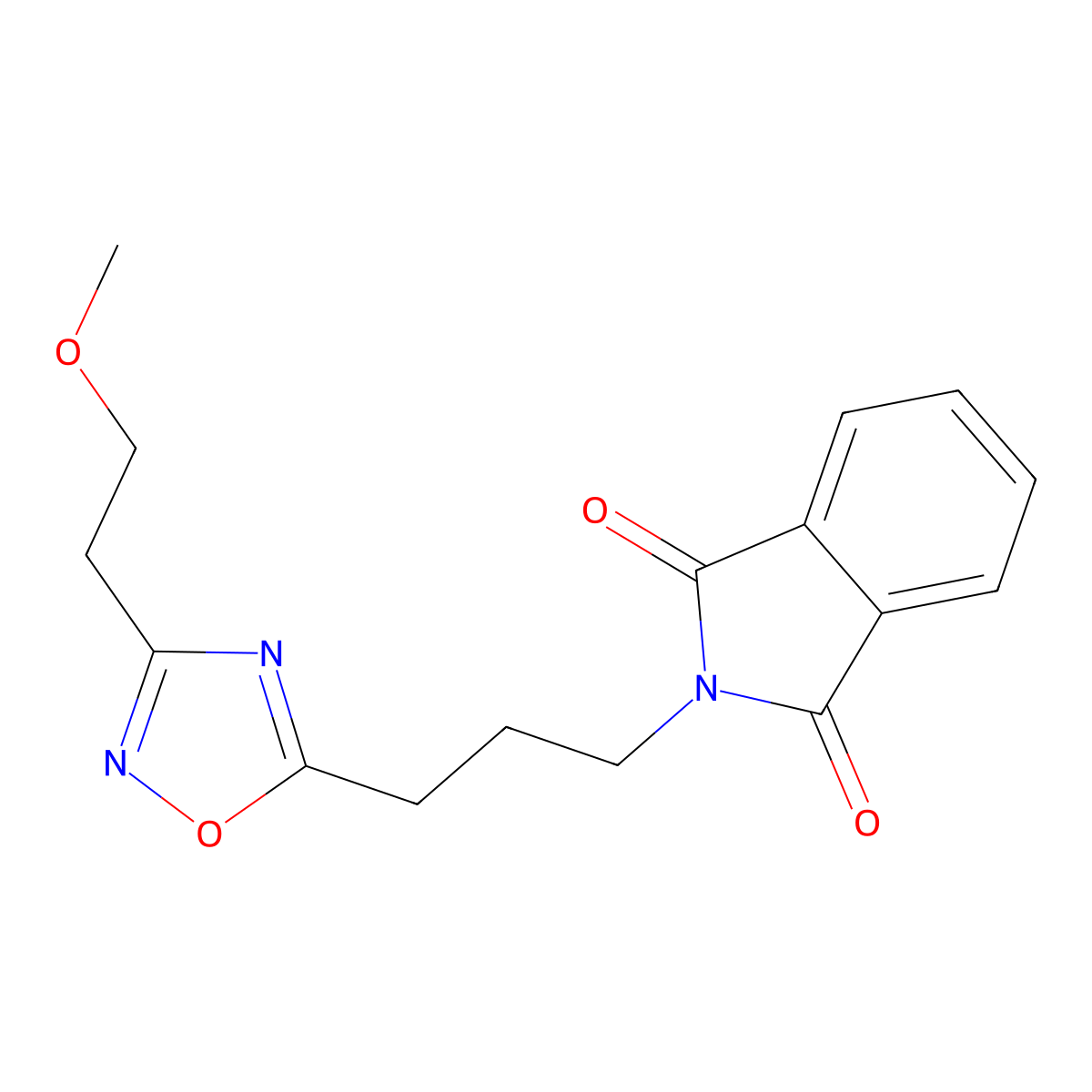 2-(3-(3-(2-Methoxyethyl)-1,2,4-oxadiazol-5-yl)propyl)isoindoline-1,3-dione molecular structure, CAS 2034316-89-5