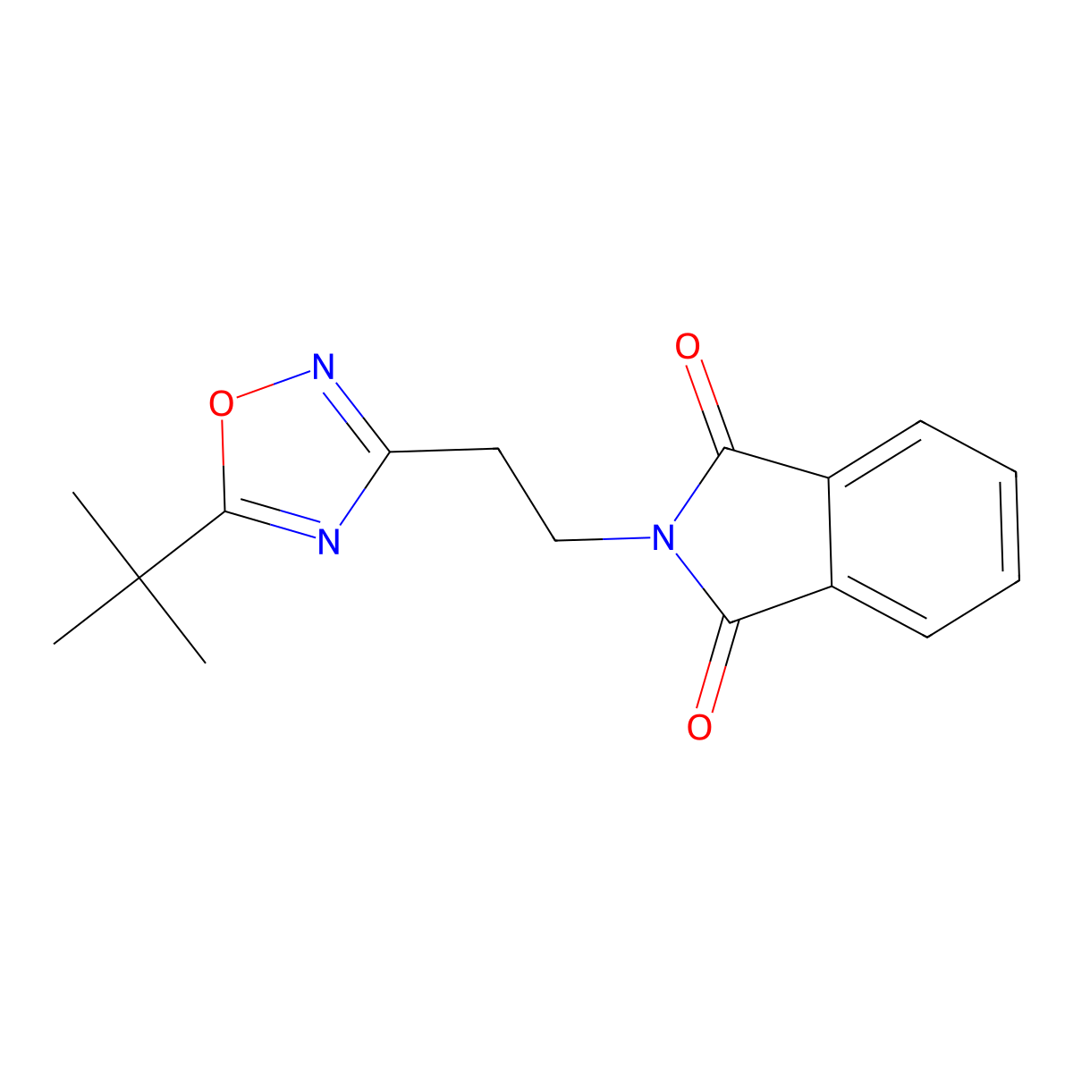 2-(2-(5-(Tert-butyl)-1,2,4-oxadiazol-3-yl)ethyl)isoindoline-1,3-dione molecular structure, CAS 2034316-95-3