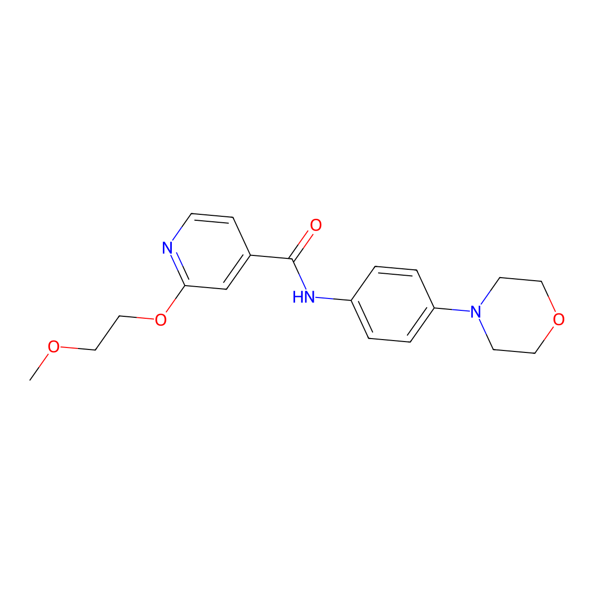 2-(2-methoxyethoxy)-N-(4-morpholinophenyl)isonicotinamide molecular structure, CAS 2034316-99-7