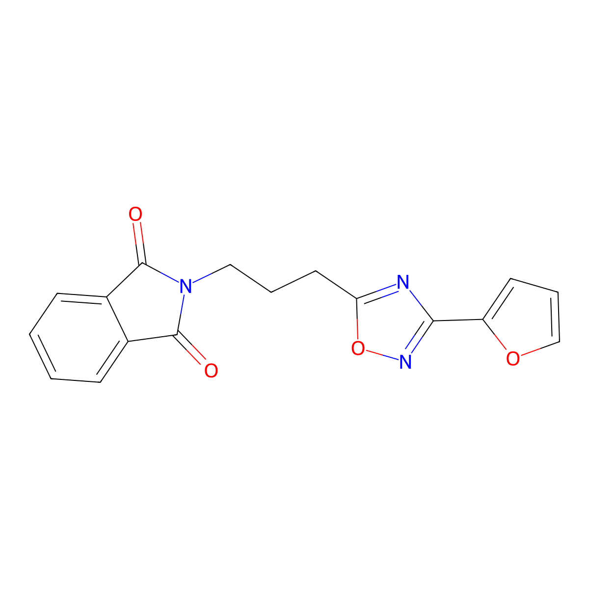 2-(3-(3-(Furan-2-yl)-1,2,4-oxadiazol-5-yl)propyl)isoindoline-1,3-dione molecular structure, CAS 2034317-06-9