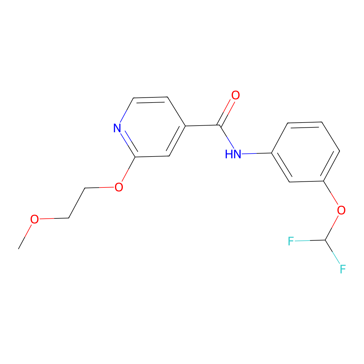 N-(3-(difluoromethoxy)phenyl)-2-(2-methoxyethoxy)isonicotinamide molecular structure, CAS 2034317-08-1