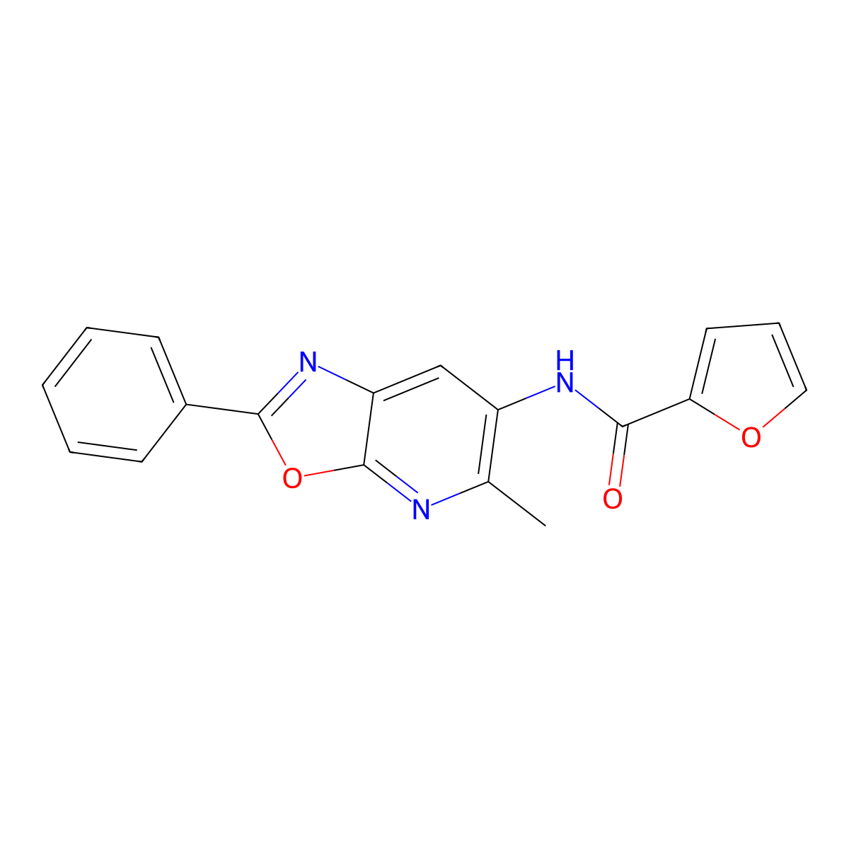N-(5-methyl-2-phenyloxazolo[5,4-b]pyridin-6-yl)furan-2-carboxamide molecular structure, CAS 2034317-11-6