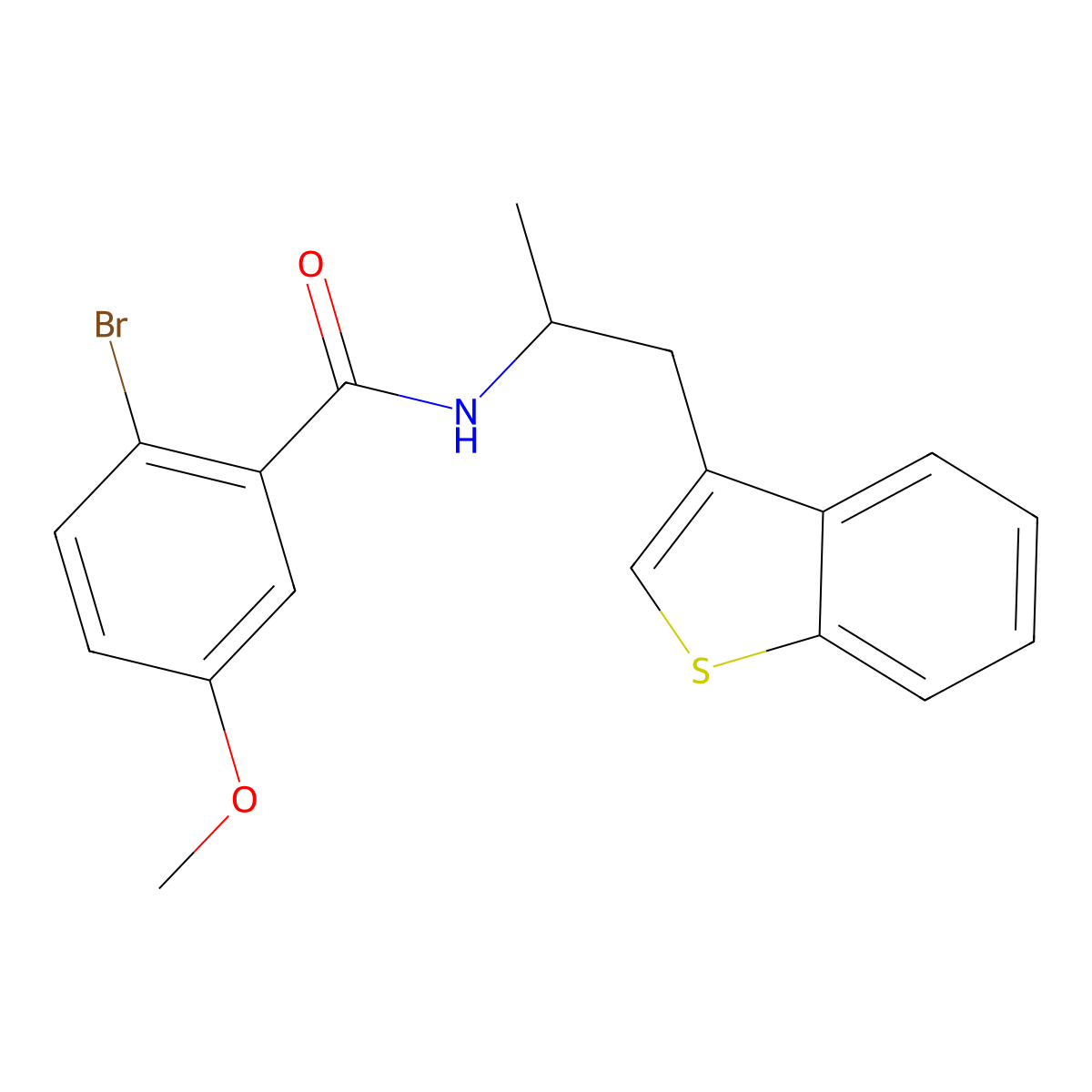 N-(1-(benzo[b]thiophen-3-yl)propan-2-yl)-2-bromo-5-methoxybenzamide molecular structure, CAS 2034317-15-0