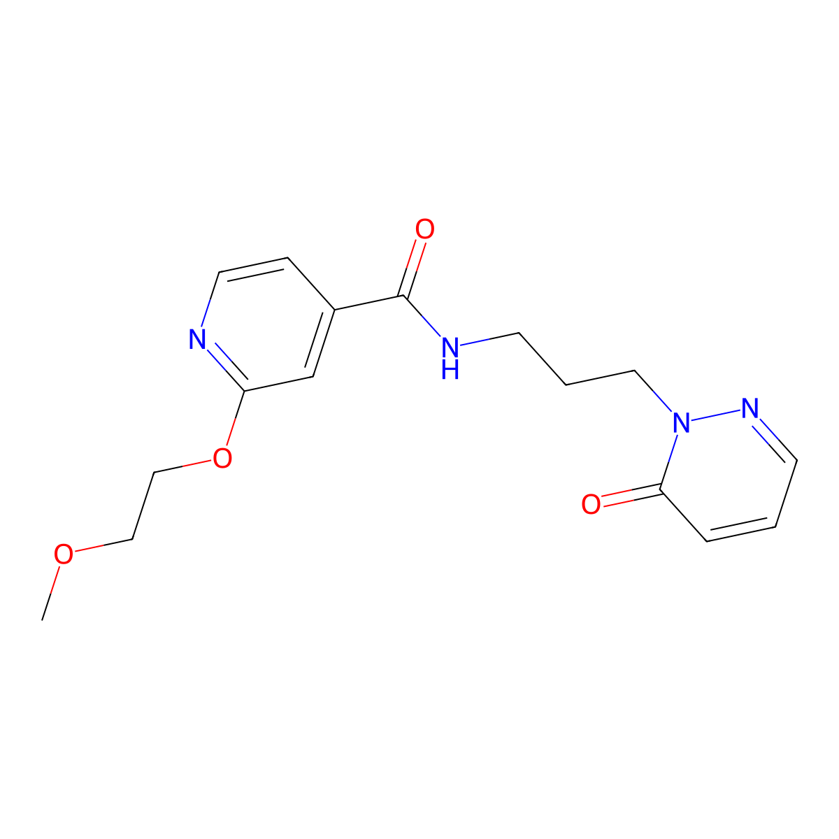 2-(2-methoxyethoxy)-N-(3-(6-oxopyridazin-1(6H)-yl)propyl)isonicotinamide molecular structure, CAS 2034317-16-1