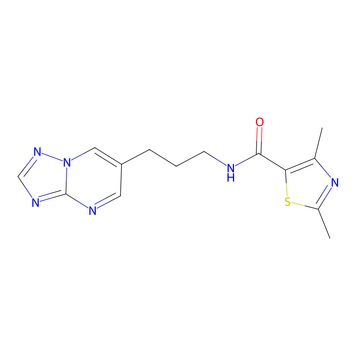 N-(3-([1,2,4]triazolo[1,5-a]pyrimidin-6-yl)propyl)-2,4-dimethylthiazole-5-carboxamide molecular structure, CAS 2034317-59-2