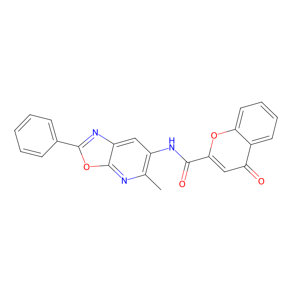 N-(5-methyl-2-phenyloxazolo[5,4-b]pyridin-6-yl)-4-oxo-4H-chromene-2-carboxamide molecular structure, CAS 2034317-62-7