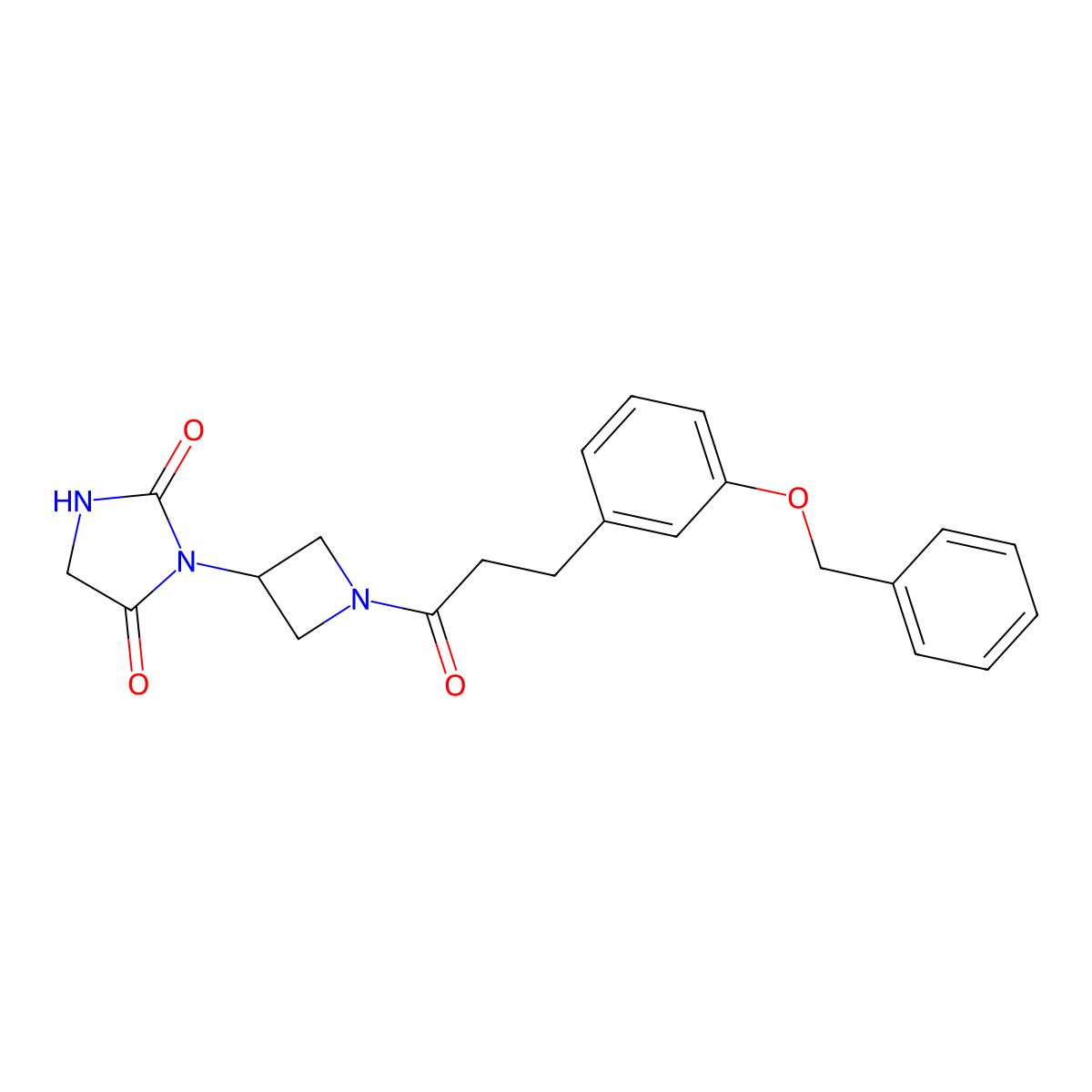 3-(1-{3-[3-(Benzyloxy)phenyl]propanoyl}azetidin-3-yl)imidazolidine-2,4-dione molecular structure, CAS 2034317-71-8