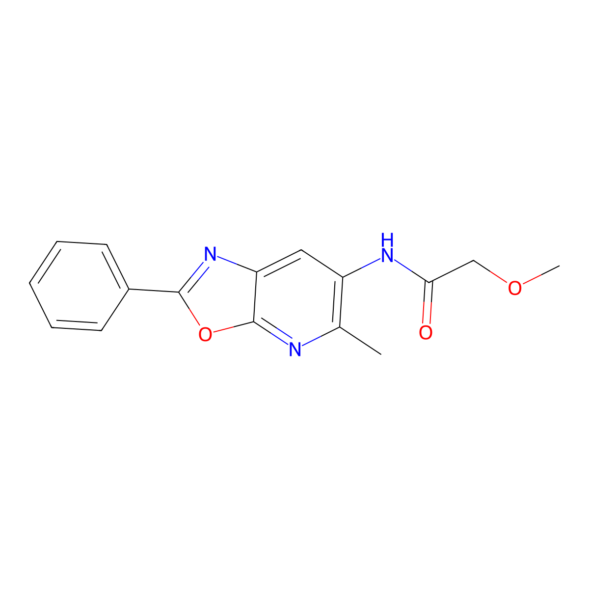2-methoxy-N-(5-methyl-2-phenyloxazolo[5,4-b]pyridin-6-yl)acetamide molecular structure, CAS 2034317-87-6