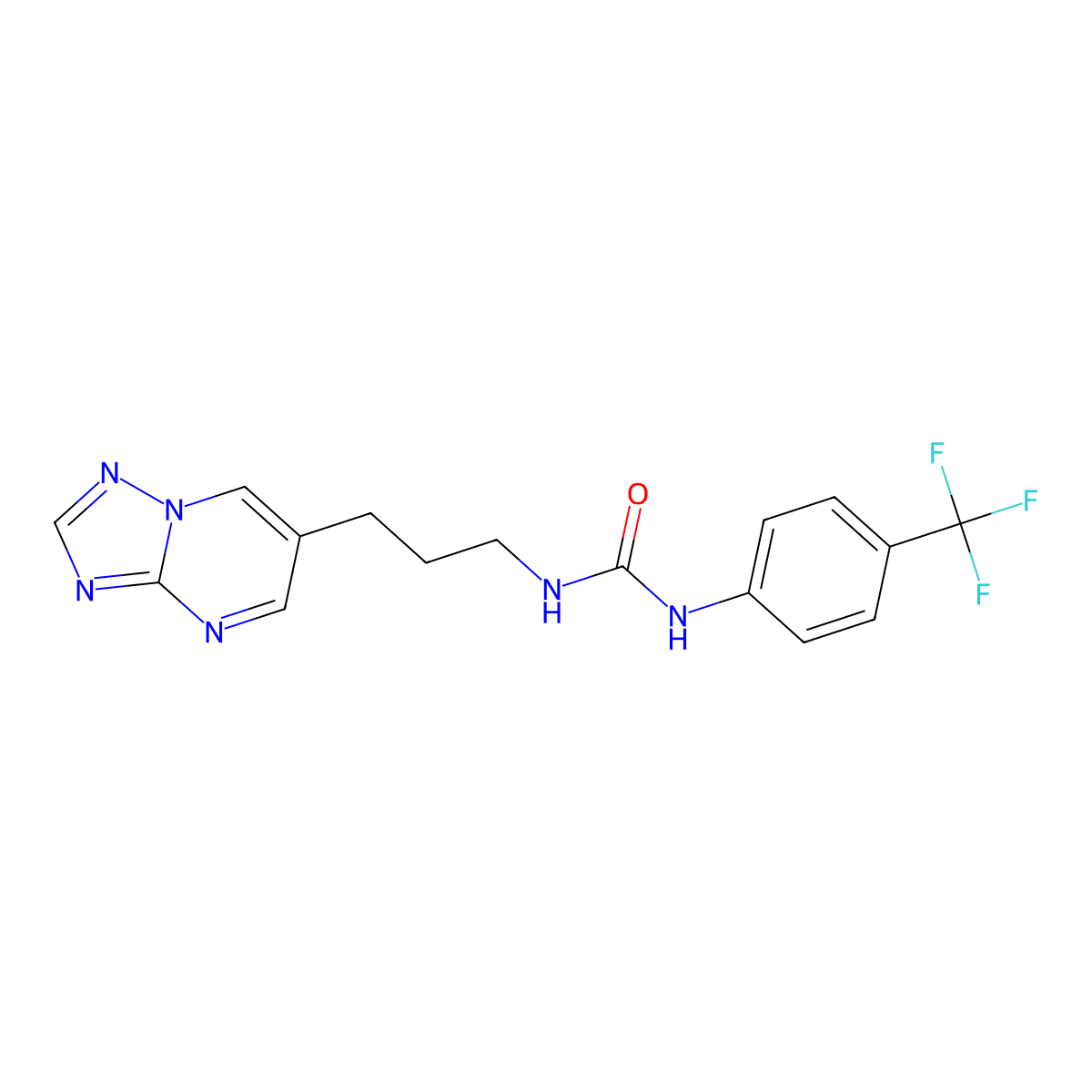 1-(3-([1,2,4]Triazolo[1,5-a]pyrimidin-6-yl)propyl)-3-(4-(trifluoromethyl)phenyl)urea molecular structure, CAS 2034317-92-3