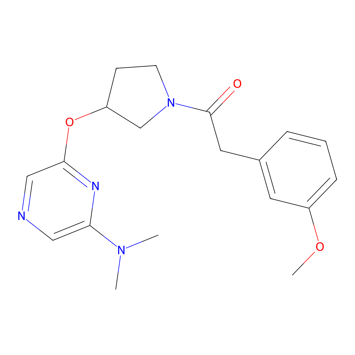 1-(3-((6-(Dimethylamino)pyrazin-2-yl)oxy)pyrrolidin-1-yl)-2-(3-methoxyphenyl)ethanone molecular structure, CAS 2034318-03-9
