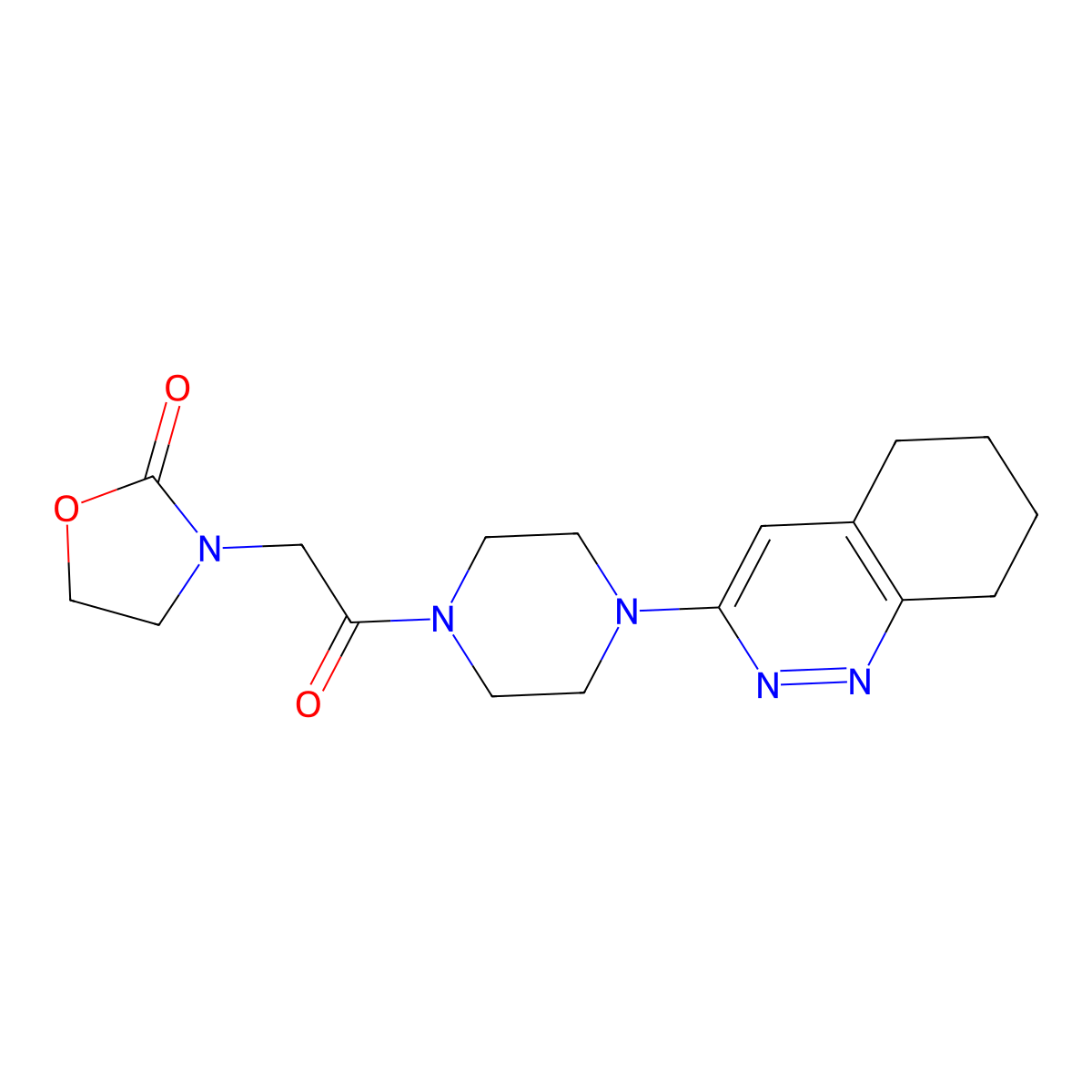 3-(2-Oxo-2-(4-(5,6,7,8-tetrahydrocinnolin-3-yl)piperazin-1-yl)ethyl)oxazolidin-2-one molecular structure, CAS 2034318-04-0