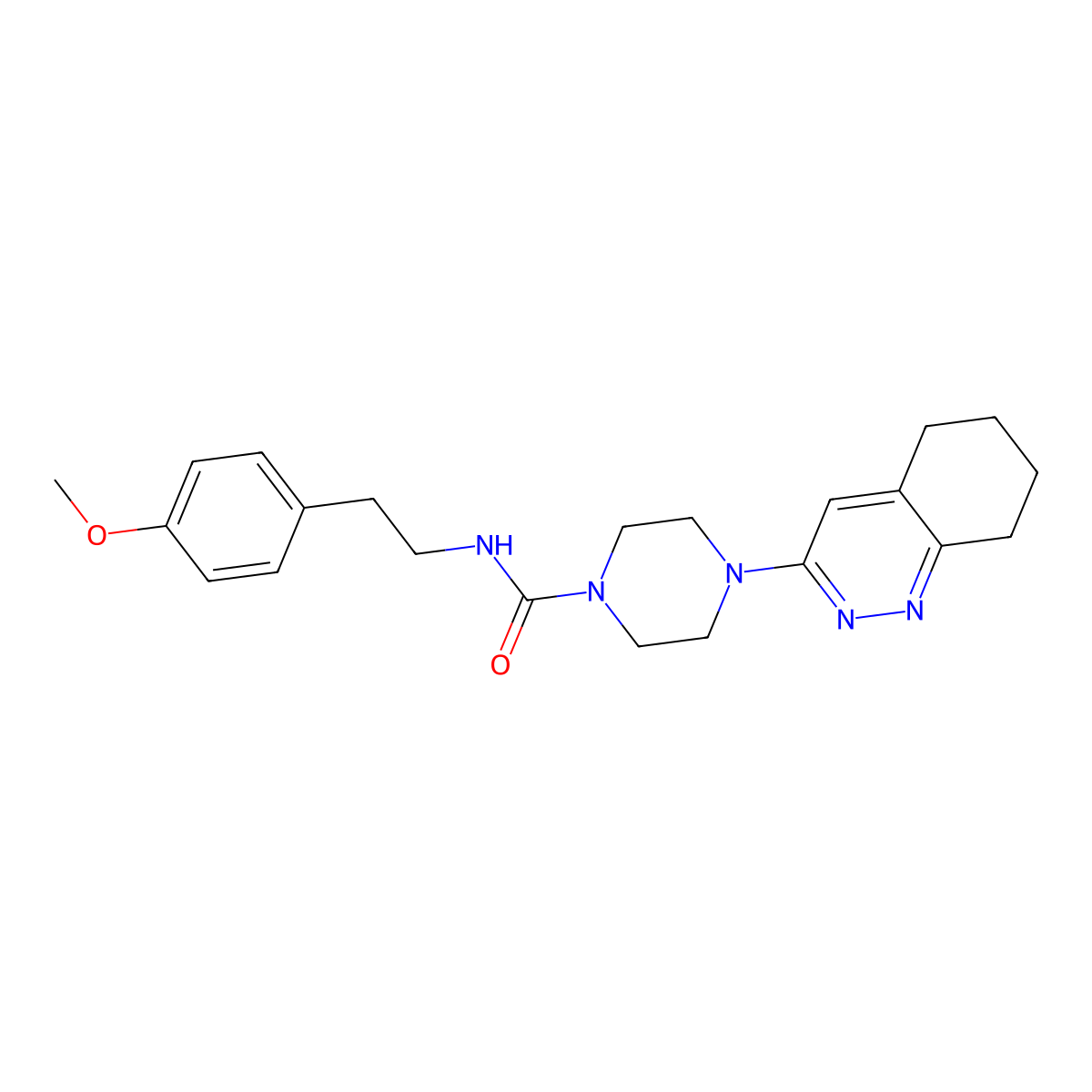 N-(4-methoxyphenethyl)-4-(5,6,7,8-tetrahydrocinnolin-3-yl)piperazine-1-carboxamide molecular structure, CAS 2034318-11-9