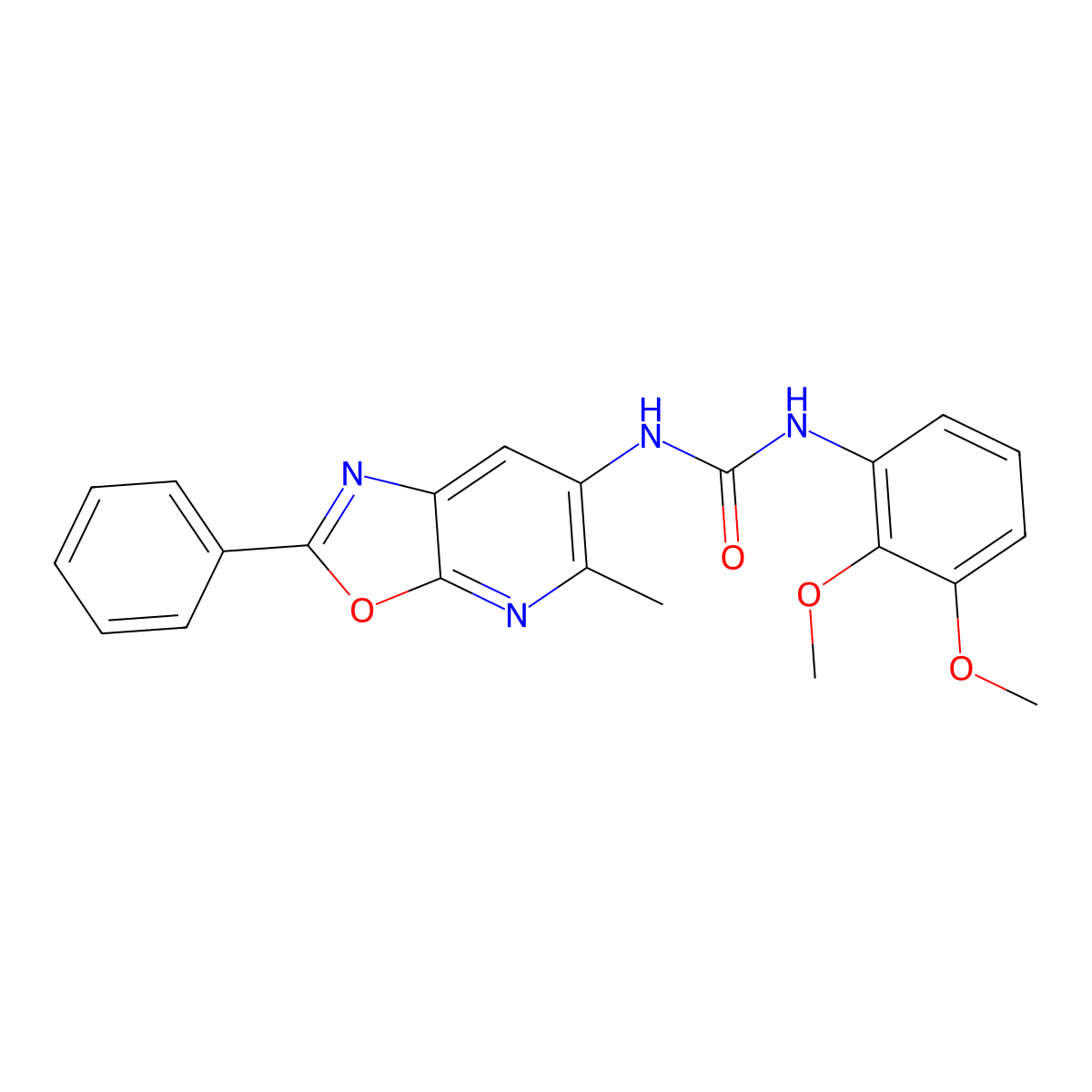 1-(2,3-Dimethoxyphenyl)-3-(5-methyl-2-phenyloxazolo[5,4-b]pyridin-6-yl)urea molecular structure, CAS 2034318-12-0