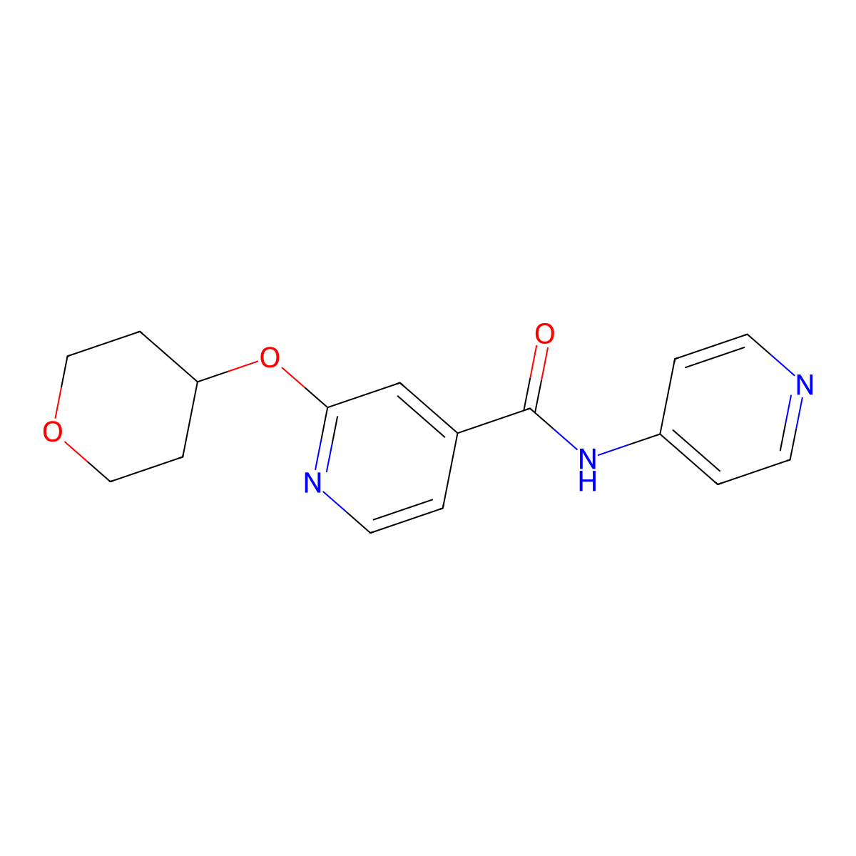 2-(oxan-4-yloxy)-N-(pyridin-4-yl)pyridine-4-carboxamide molecular structure, CAS 2034318-16-4