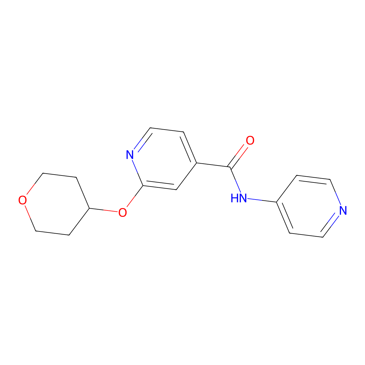 2-(oxan-4-yloxy)-N-(pyridin-4-yl)pyridine-4-carboxamide molecular structure, CAS 2034318-16-4